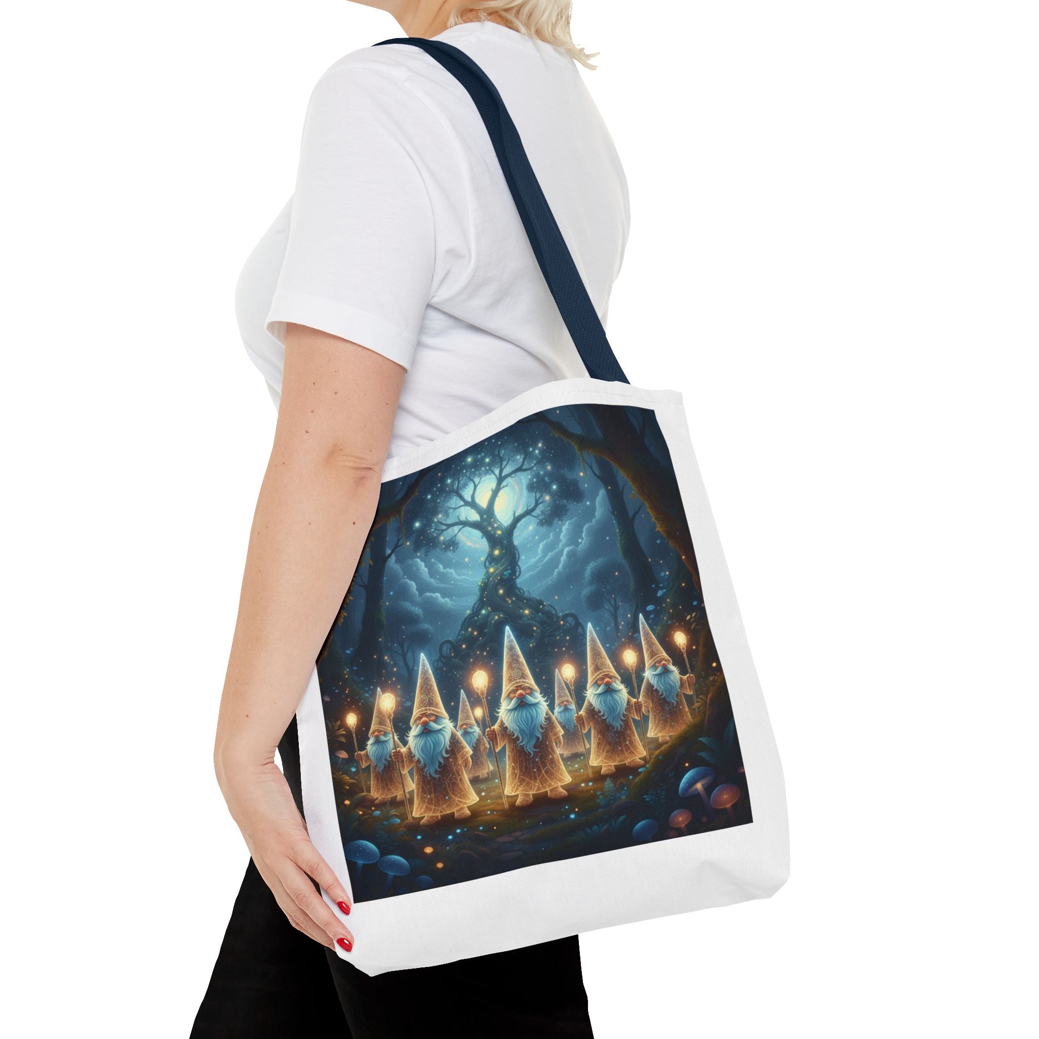 Mystical Gnome Forest Tote Bag — Candlelight Woodland Magic AOP