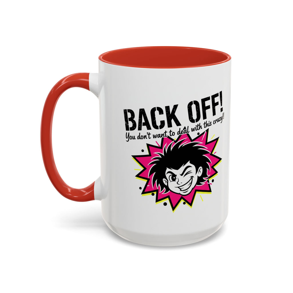 Back Off! Funny Cartoon Face Accent Coffee Mug — 11/15oz