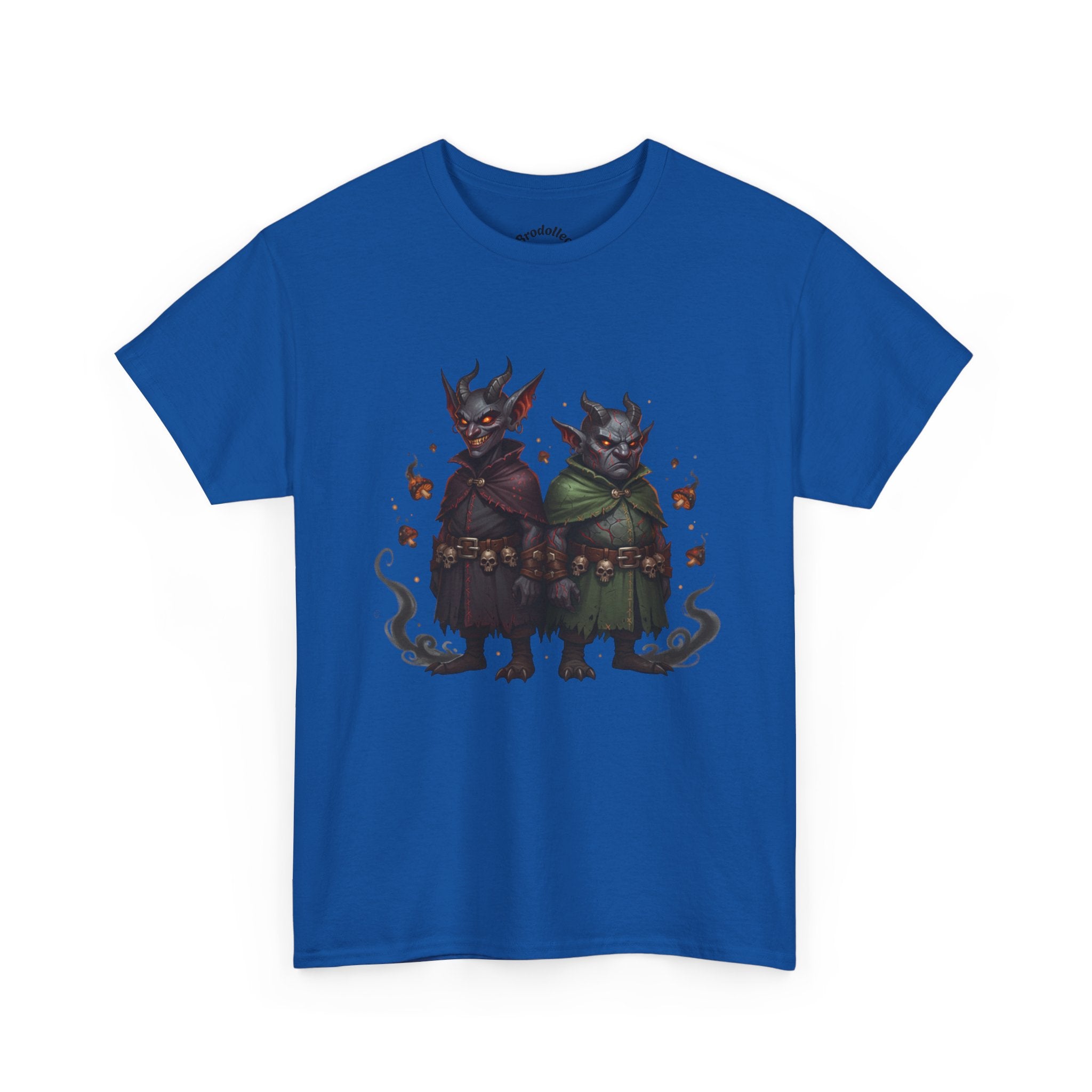 Demonic Twins Graphic Tee — Gothic Fantasy Demon Couple T-Shirt