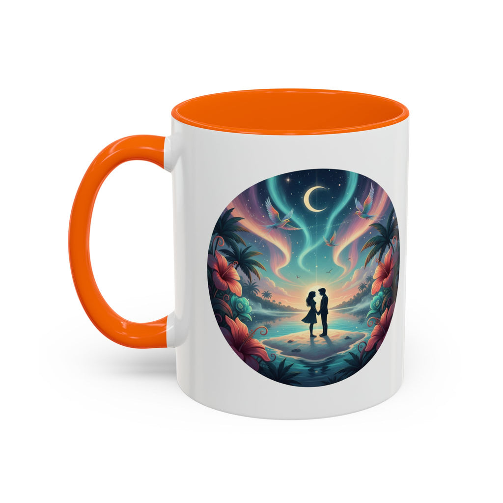 Tropical Sunset Coffee Mug — Romantic Beach Couple Accent Mug (11/15 oz)