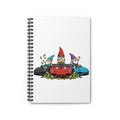 Gnome Racing Notebook — Funny Garden Gnomes with Sports Cars & Money Spiral Notebook
