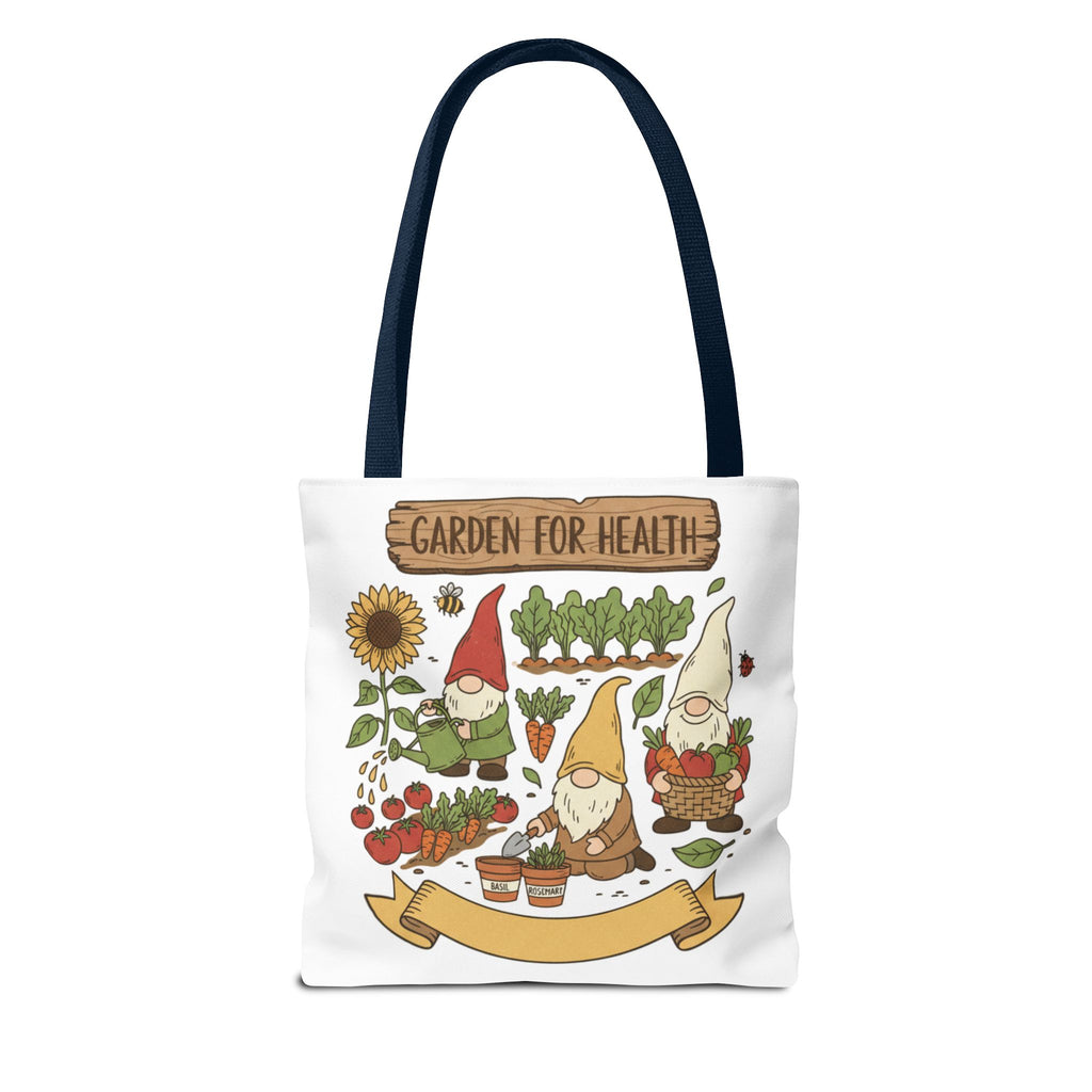 Garden Gnome Tote Bag - "Garden For Health" Cute Eco Shopper