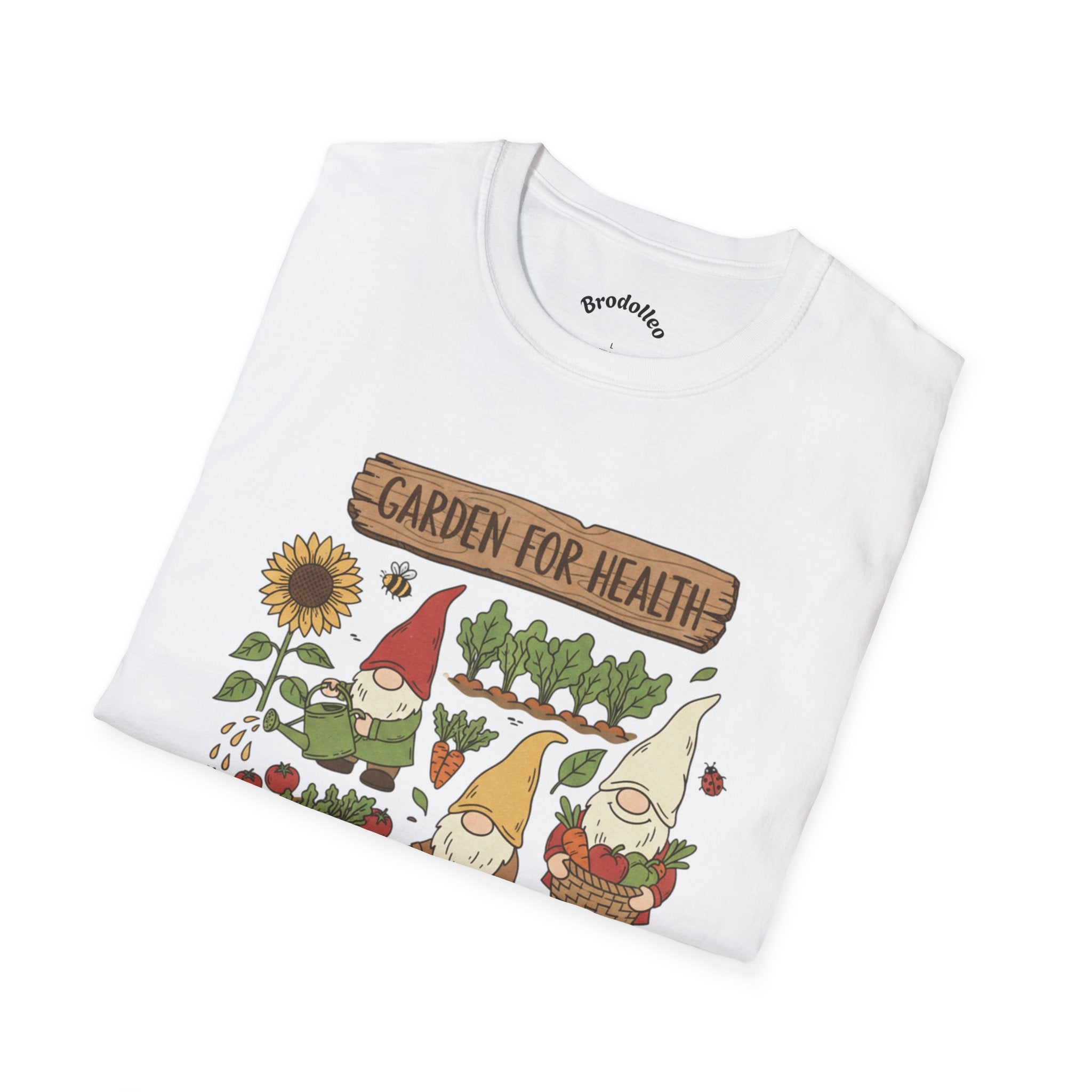 Garden Gnome T-Shirt — "Garden for Health" Cute Gardening Tee