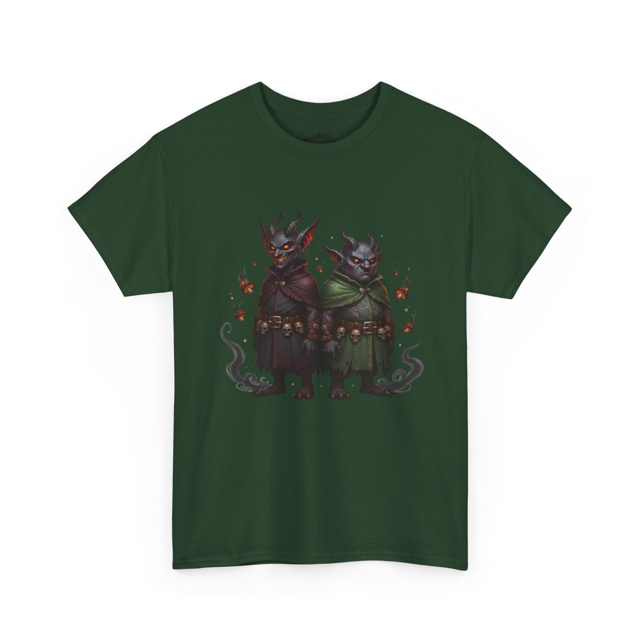 Demonic Twins Graphic Tee — Gothic Fantasy Demon Couple T-Shirt