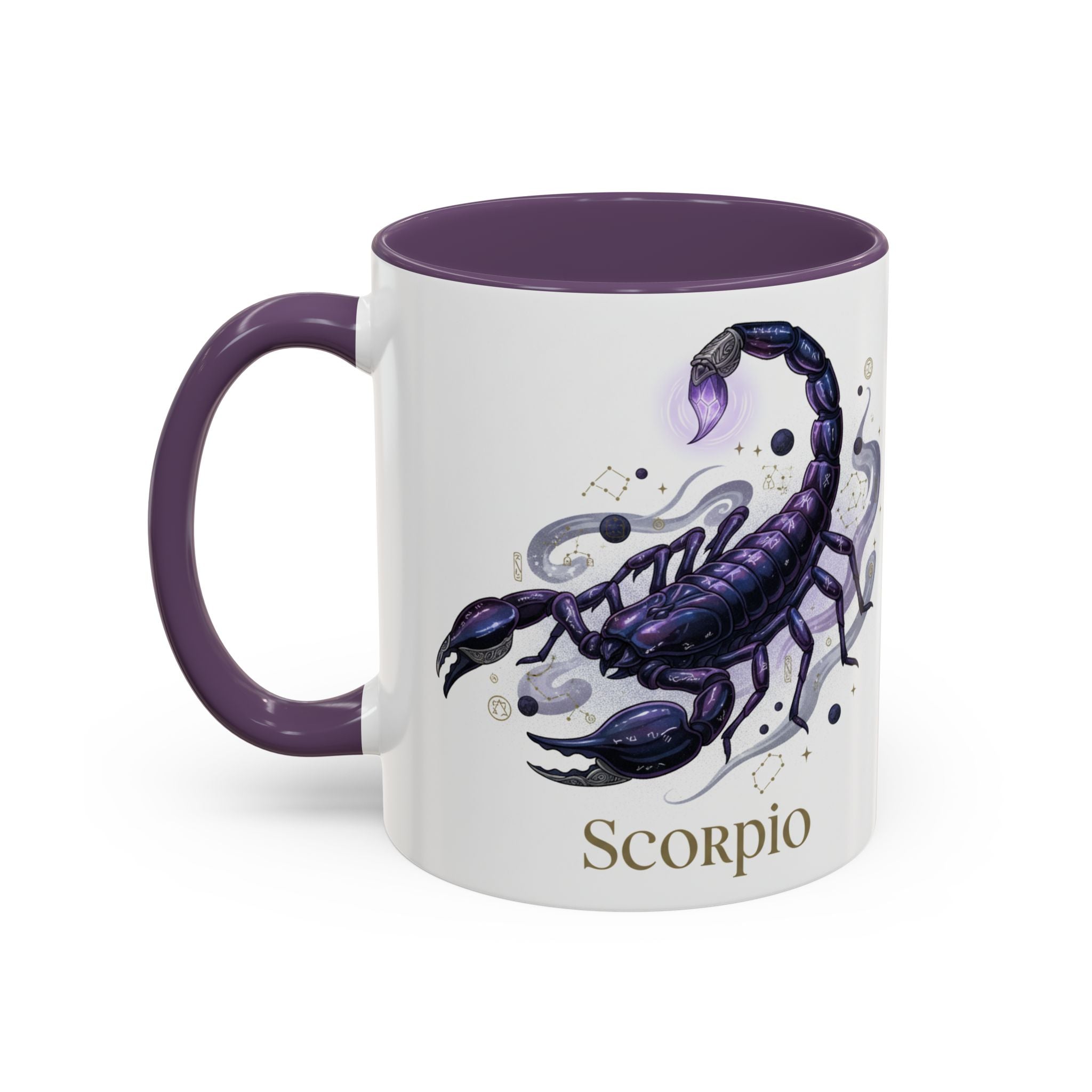 Scorpio Zodiac Coffee Mug — Purple Scorpion Accent Mug (11/15oz)
