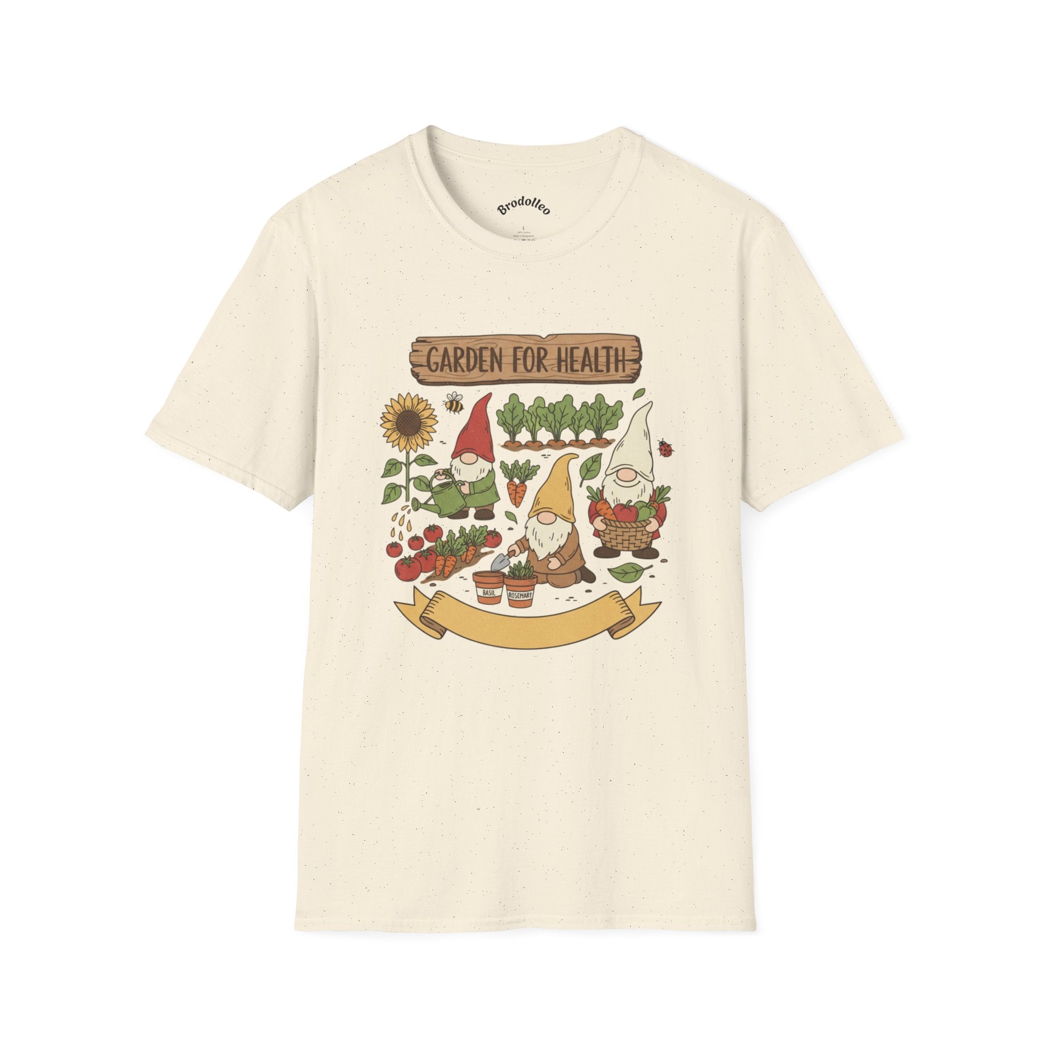 Garden Gnome T-Shirt — "Garden for Health" Cute Gardening Tee