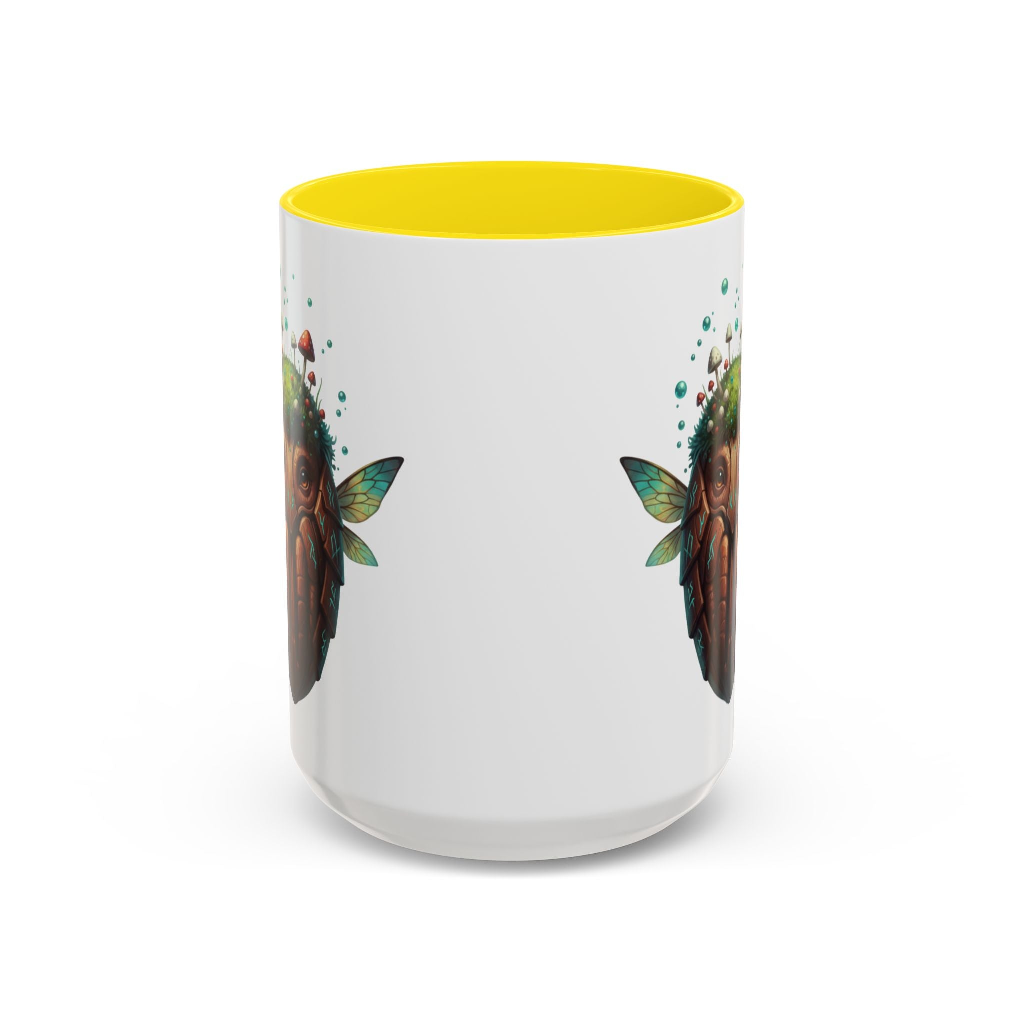 Mushroom Forest Mask Accent Coffee Mug — Fantasy Woodland Creature 11/15oz