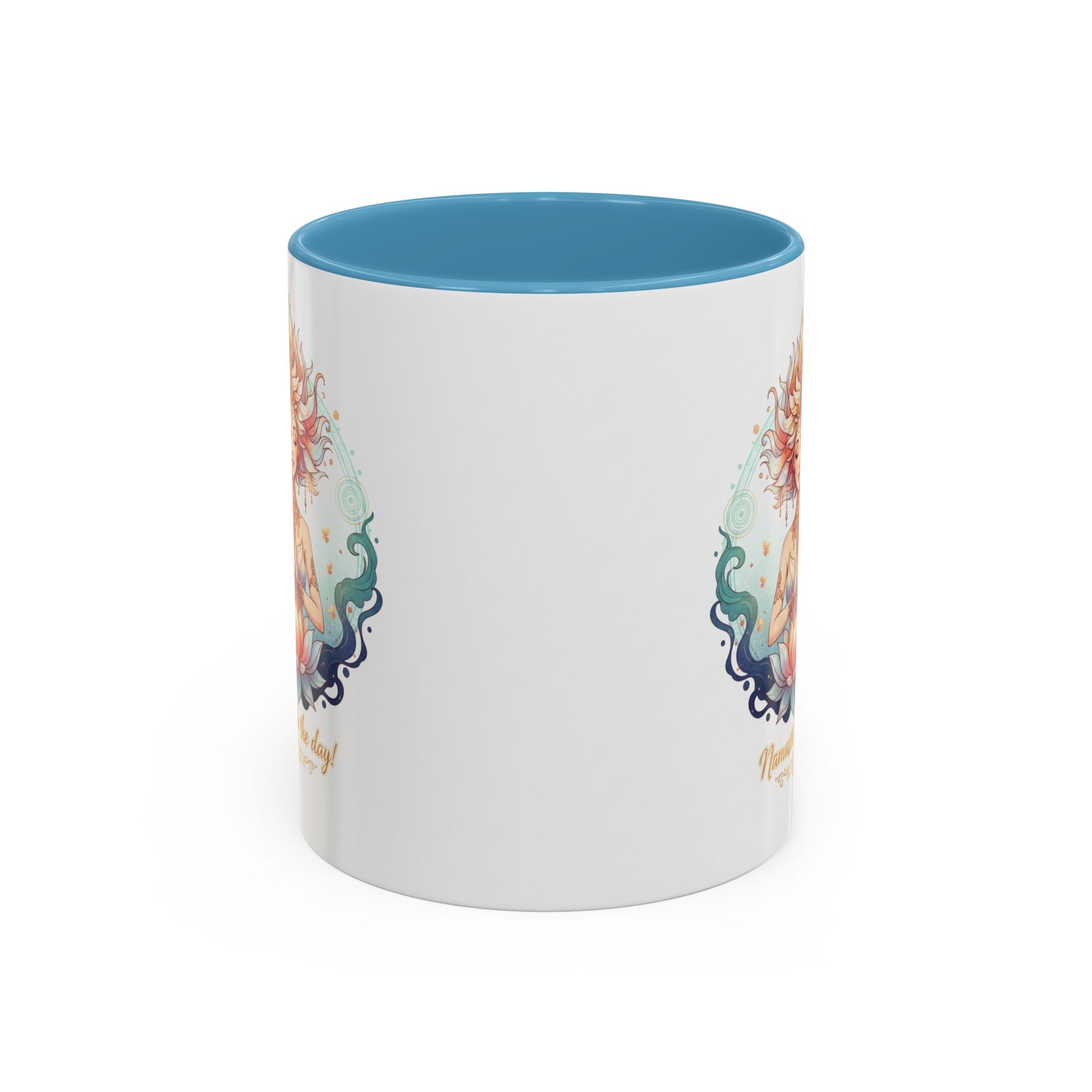 Namaste the Day Yoga Coffee Mug — Lotus Meditation Accent Mug (11/15oz)