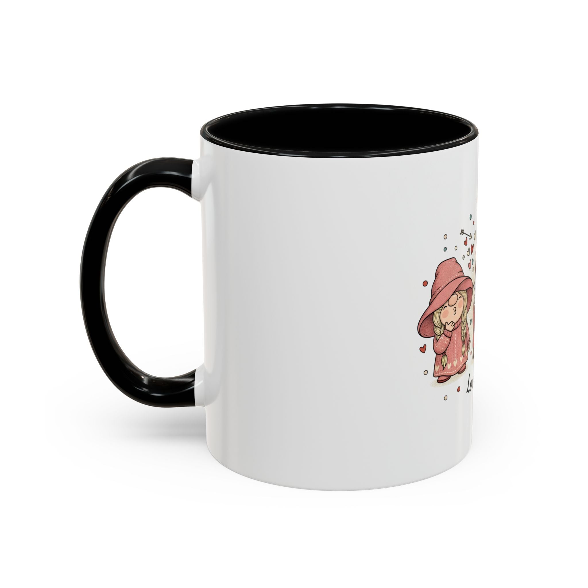 Love Gnomes Accent Coffee Mug — Cute Valentine Heart Gnome Tea Cup (11/15oz)