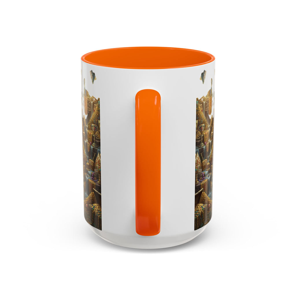 Dragon Hoard Accent Coffee Mug — Fantasy Treasure Landscape (11/15 oz)