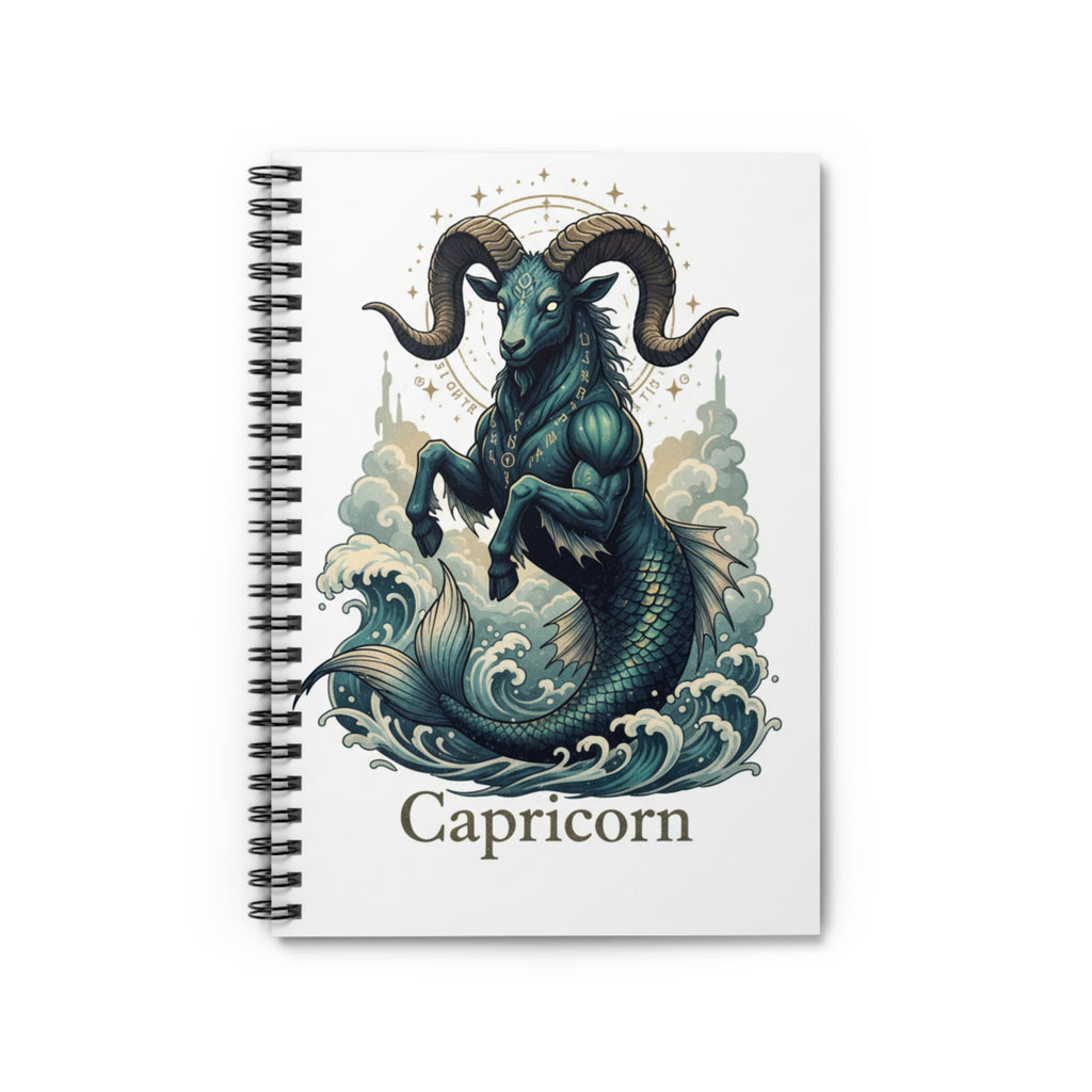 Capricorn Spiral Notebook — Zodiac Sea-Goat Ruled Journal