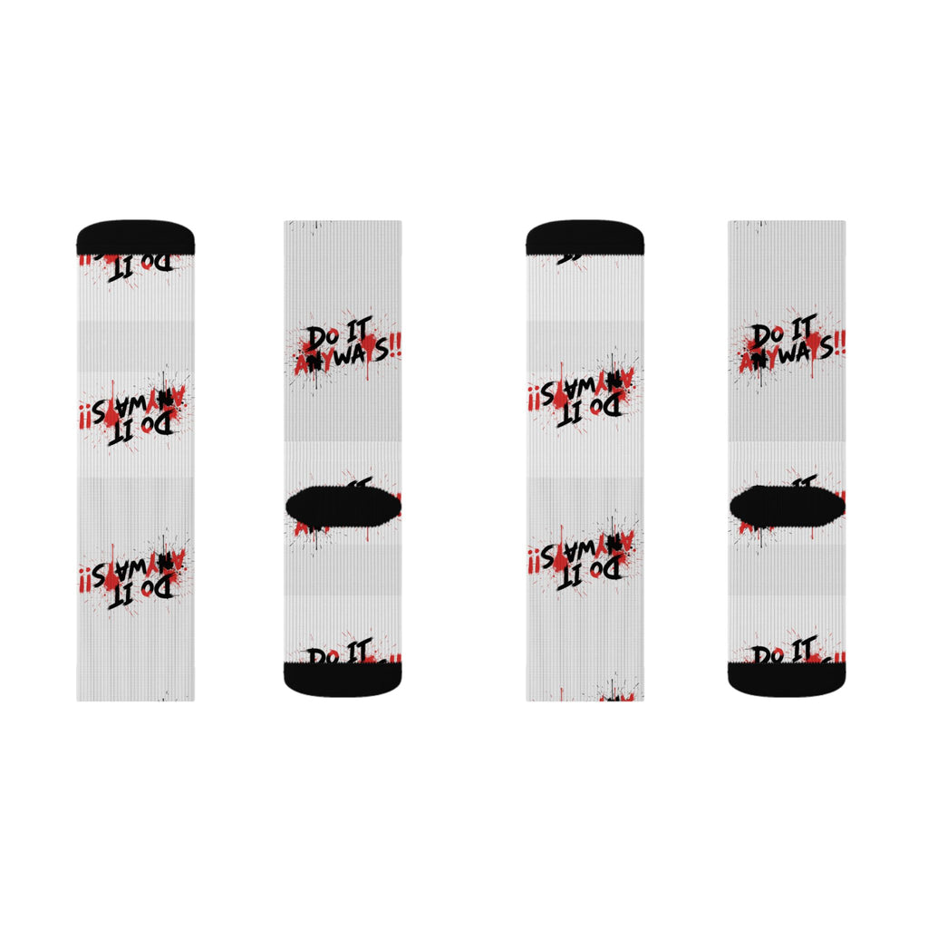 Sublimation Socks - “Do It Always!!” Graphic Athletic Crew Socks