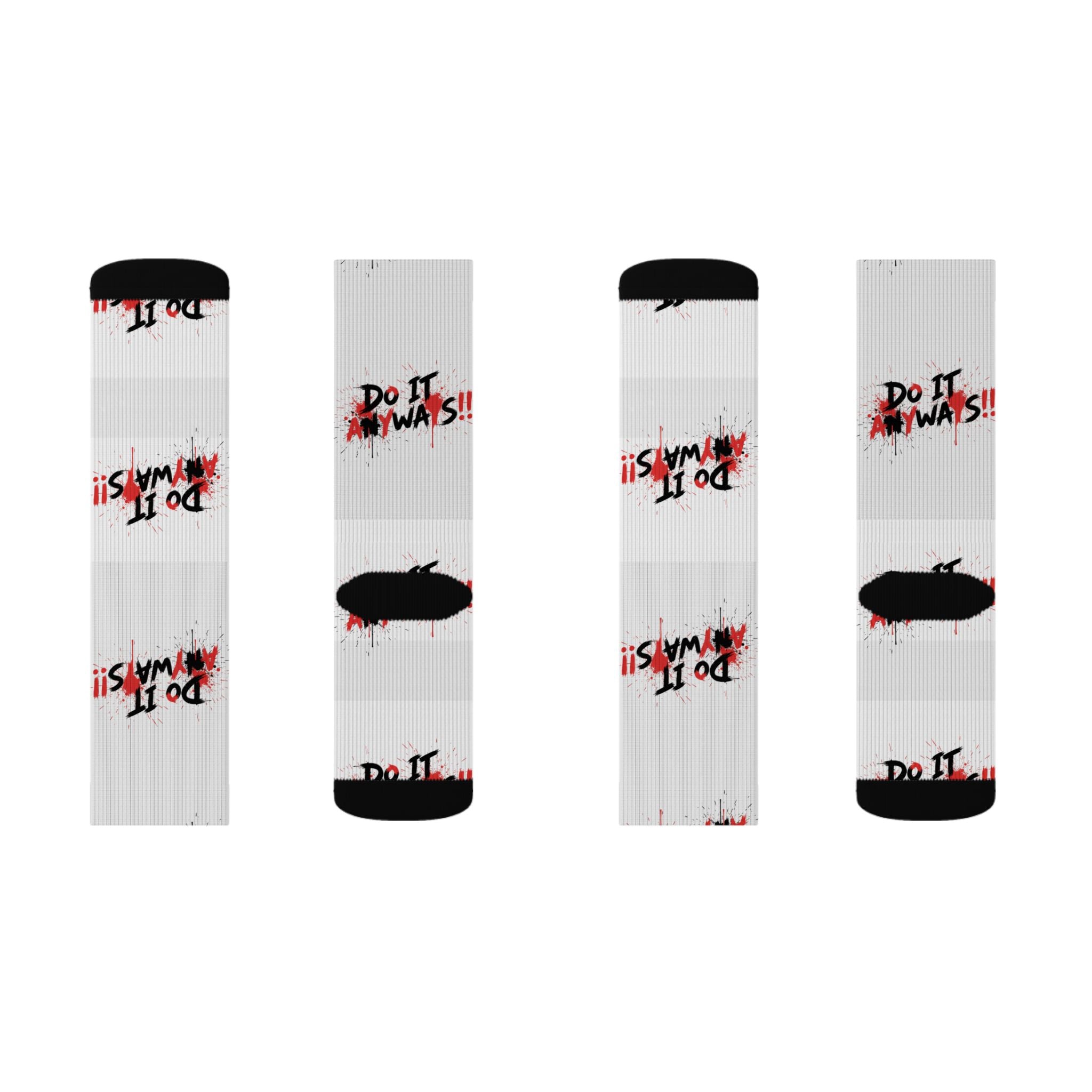 Sublimation Socks - “Do It Always!!” Graphic Athletic Crew Socks