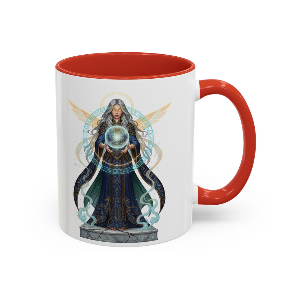 Mystic Oracle Coffee Mug — Woman with Crystal Ball Accent Mug