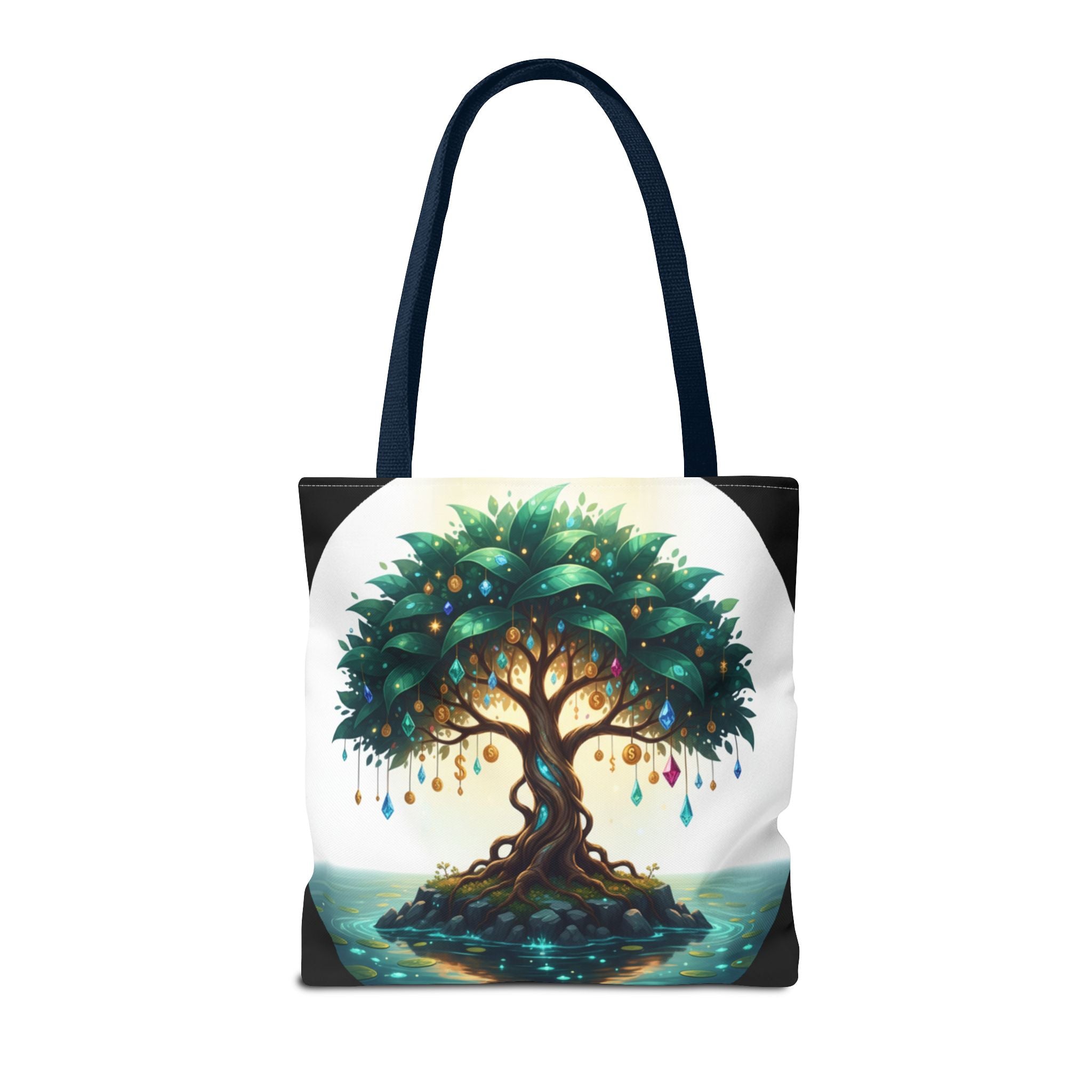 Enchanted Tree Tote Bag - Mystical Gem-Decorated Tree All-Over Print