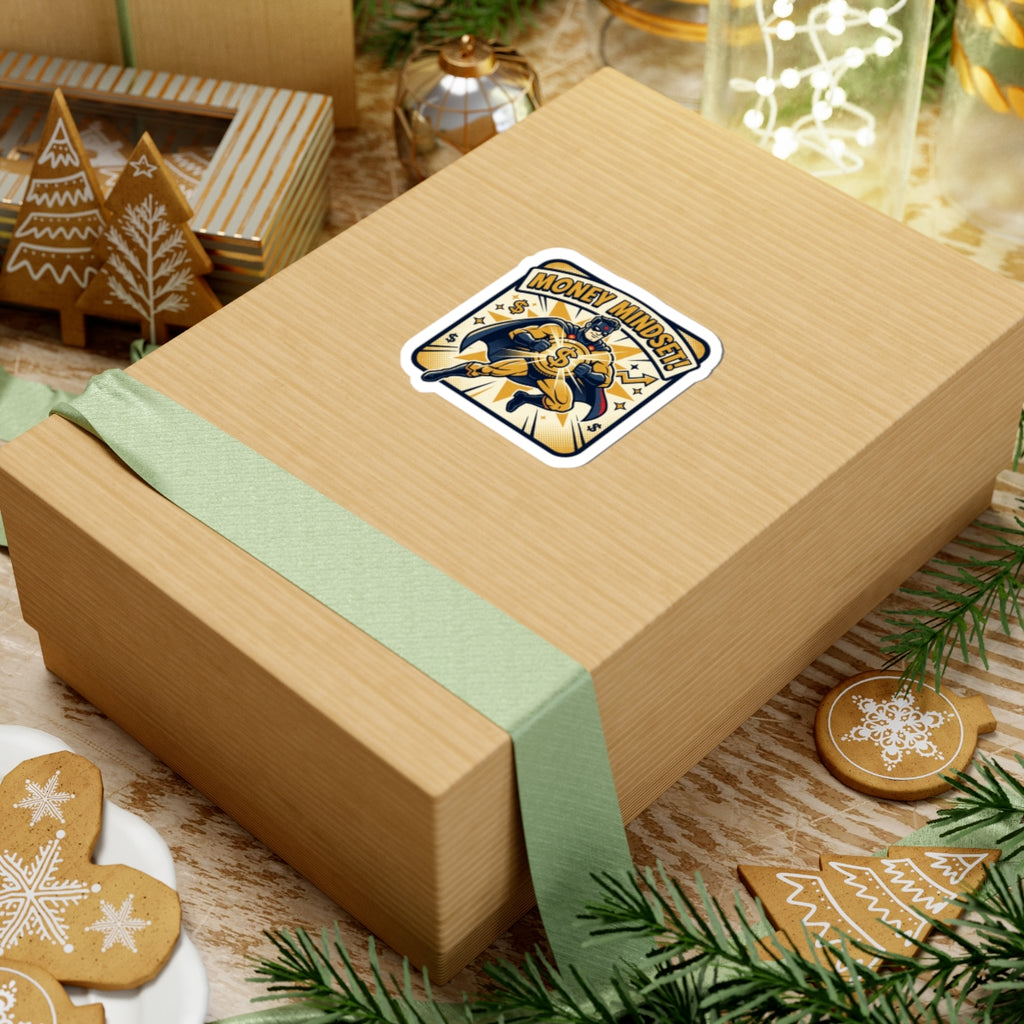 Money Mindset Sticker — Motivational Superhero Vinyl Sticker