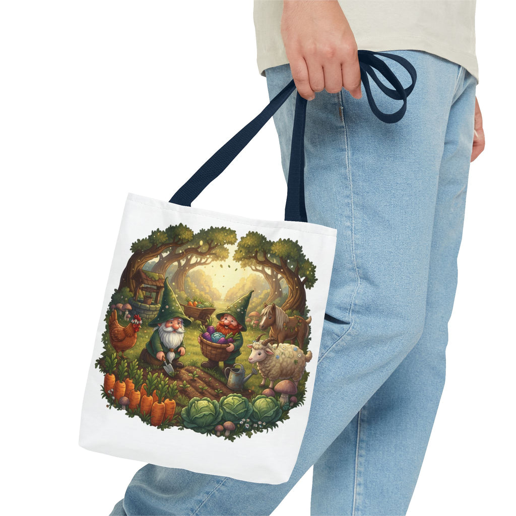 Gnome Garden Tote Bag — Whimsical Woodland Market Illustration