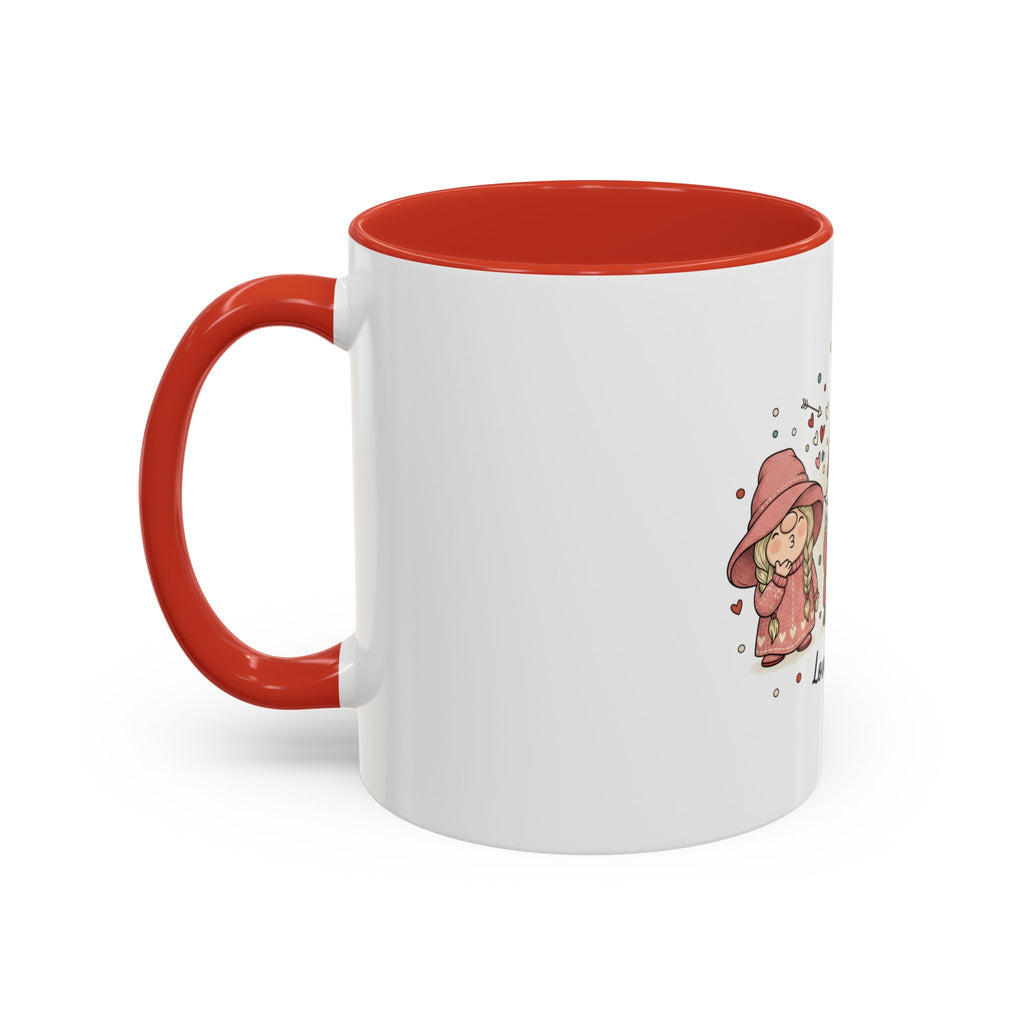 Love Gnomes Accent Coffee Mug — Cute Valentine Heart Gnome Tea Cup (11/15oz)