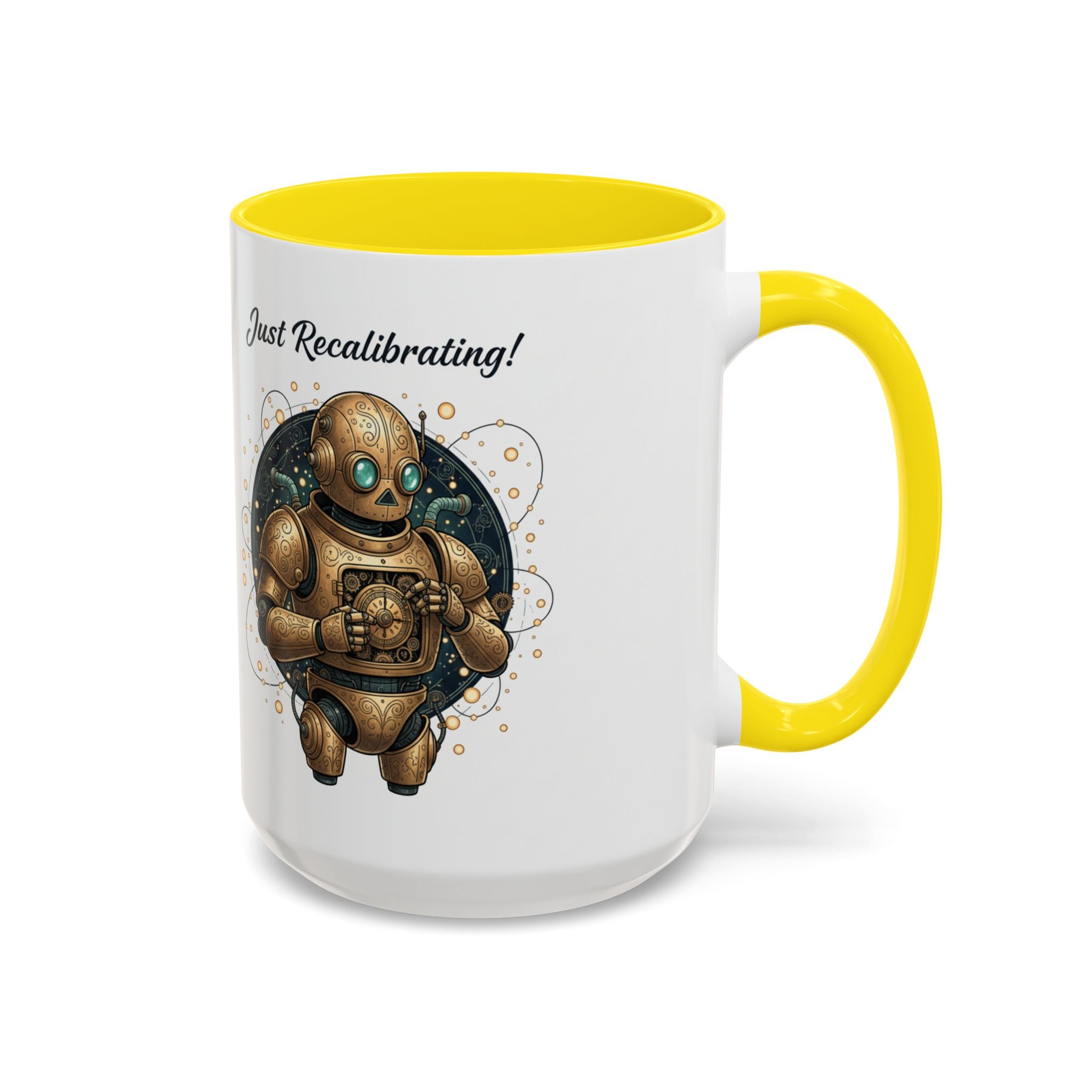Just Recalibrating Robot Coffee Mug – Cute Steampunk Robot Accent Mug (11/15oz)