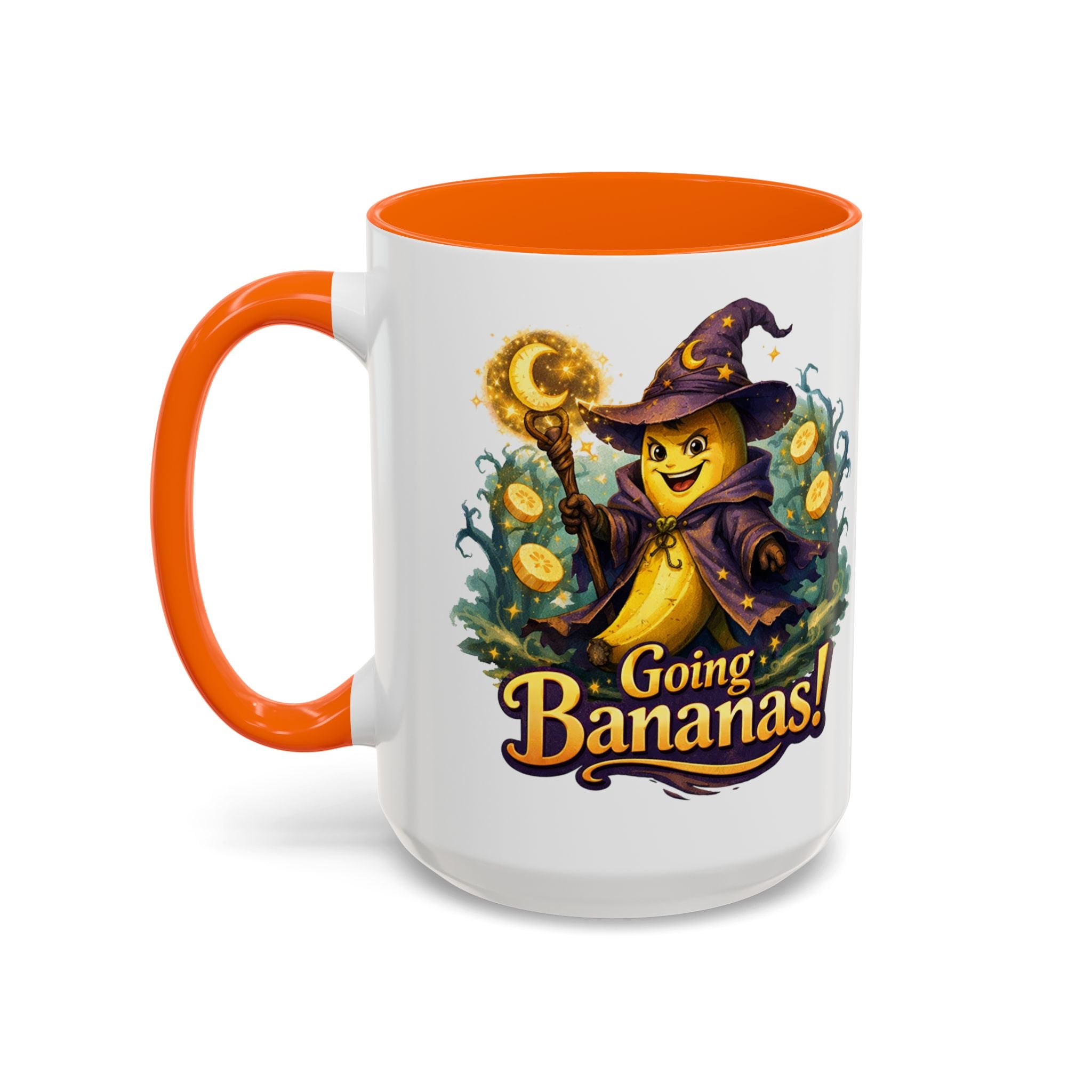 Going Bananas! Witch Banana Accent Coffee Mug — Fun Halloween Coffee Cup (11/15oz)