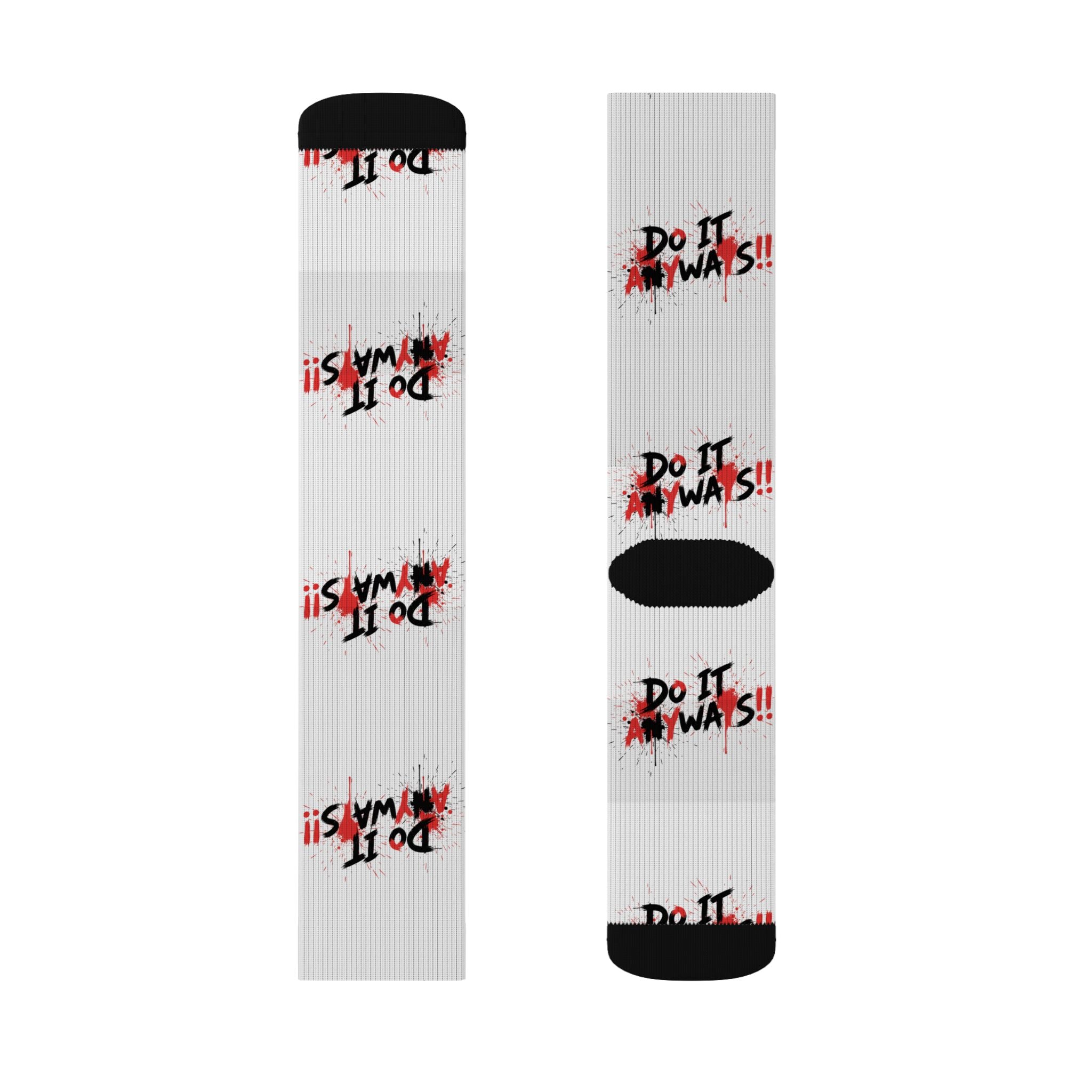 Sublimation Socks - “Do It Always!!” Graphic Athletic Crew Socks