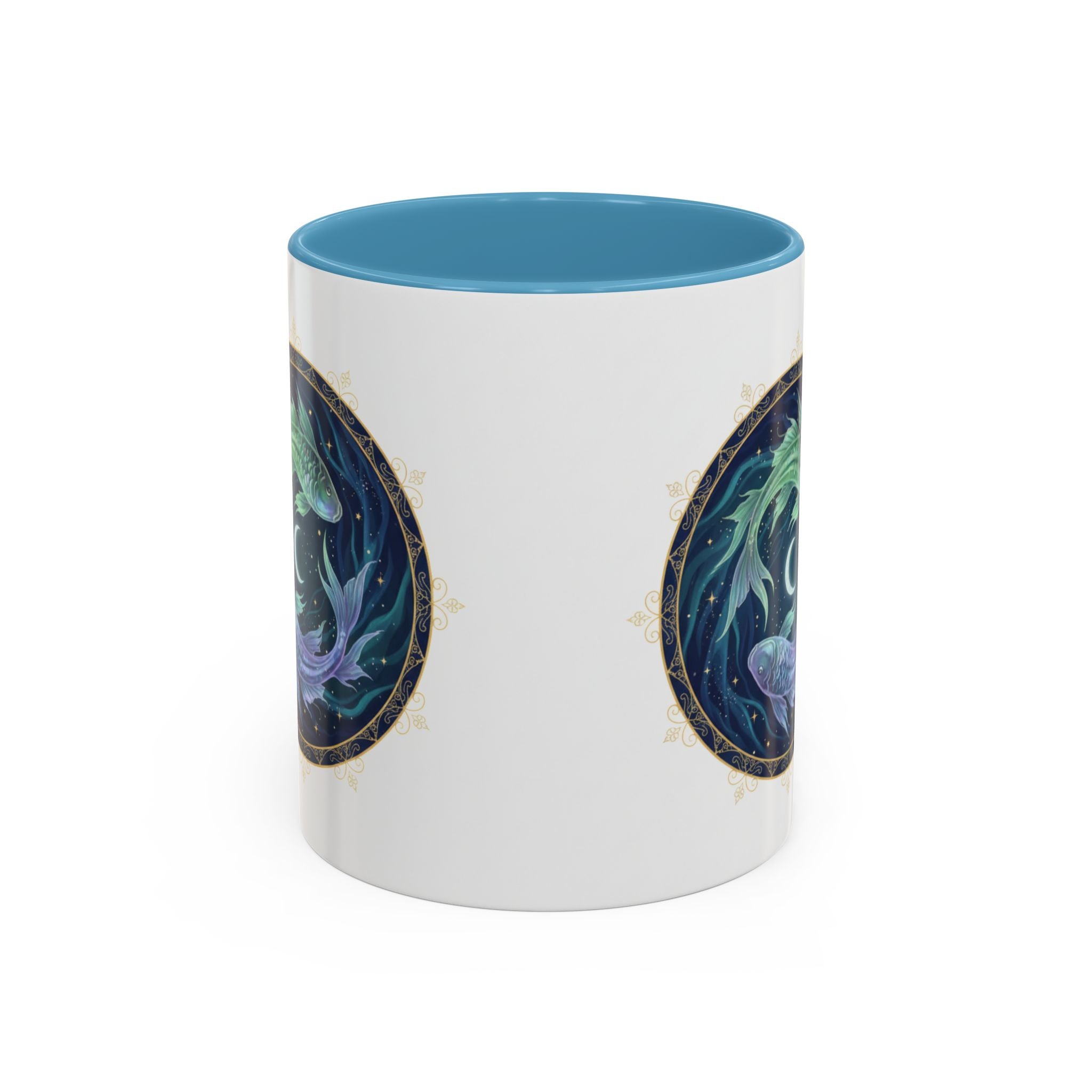 Koi Yin Yang Coffee Mug — Celestial Fish Moon Ceramic Accent Mug (11/15oz)
