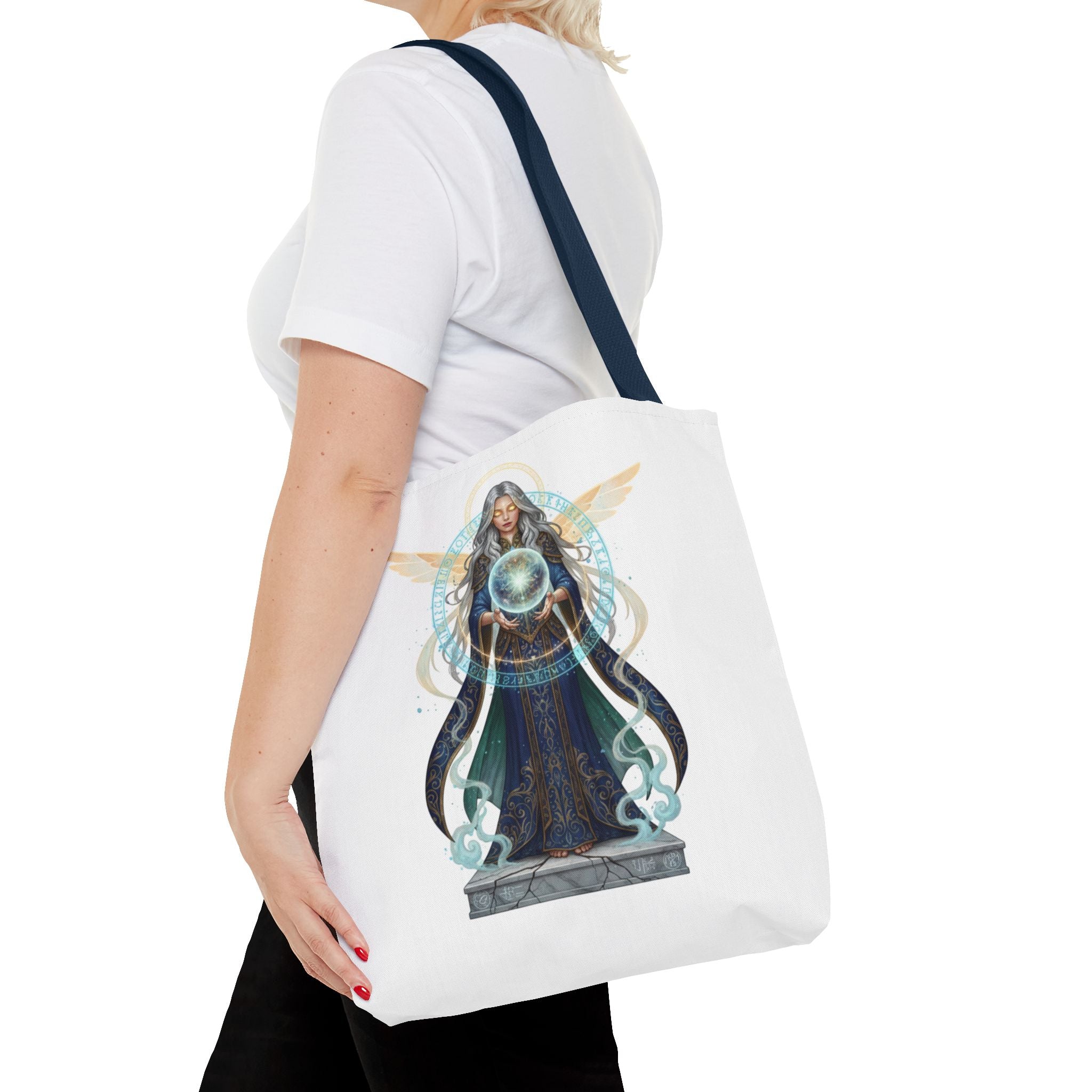 Mystic Oracle Tote Bag — Crystal Ball Seer Illustration
