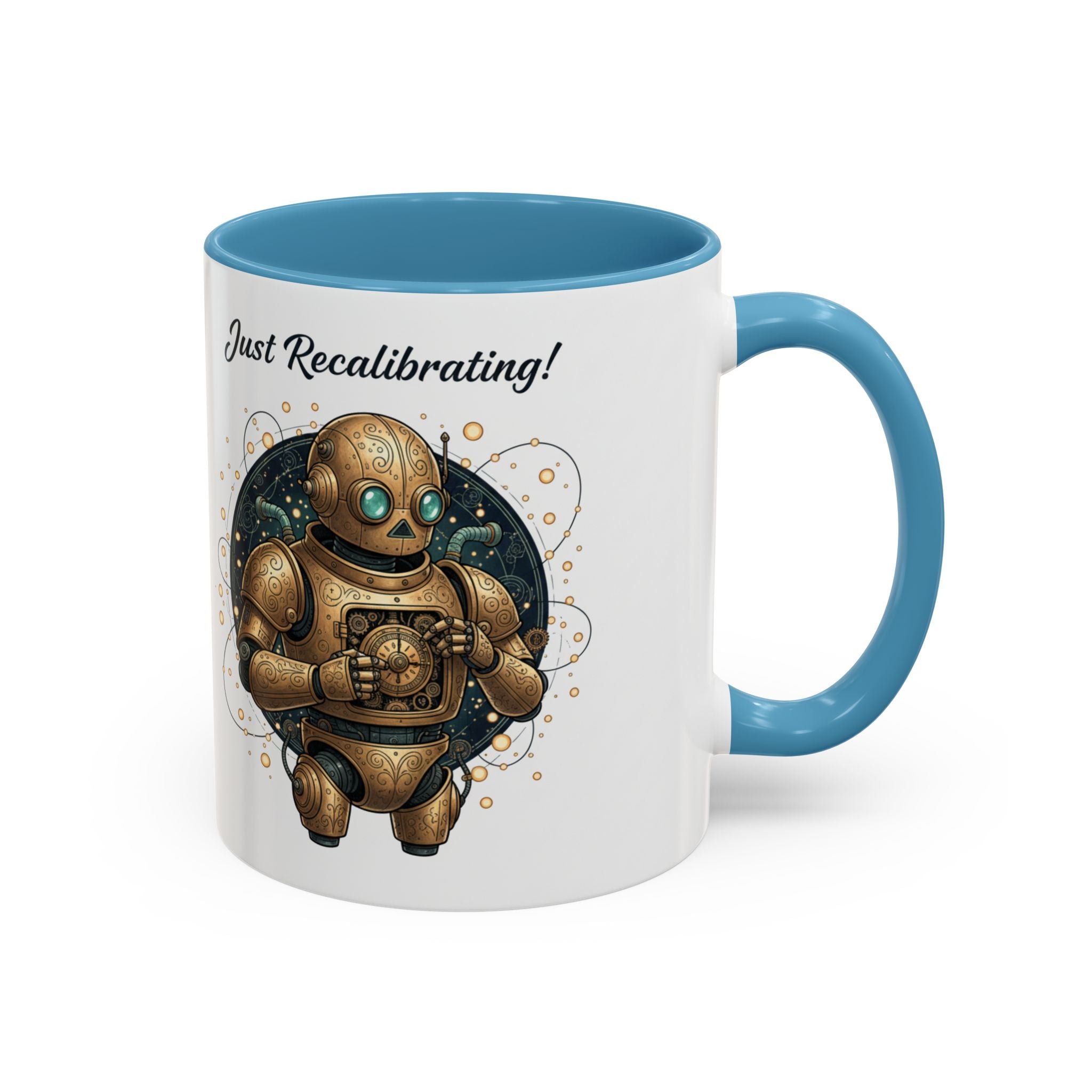 Just Recalibrating Robot Coffee Mug – Cute Steampunk Robot Accent Mug (11/15oz)