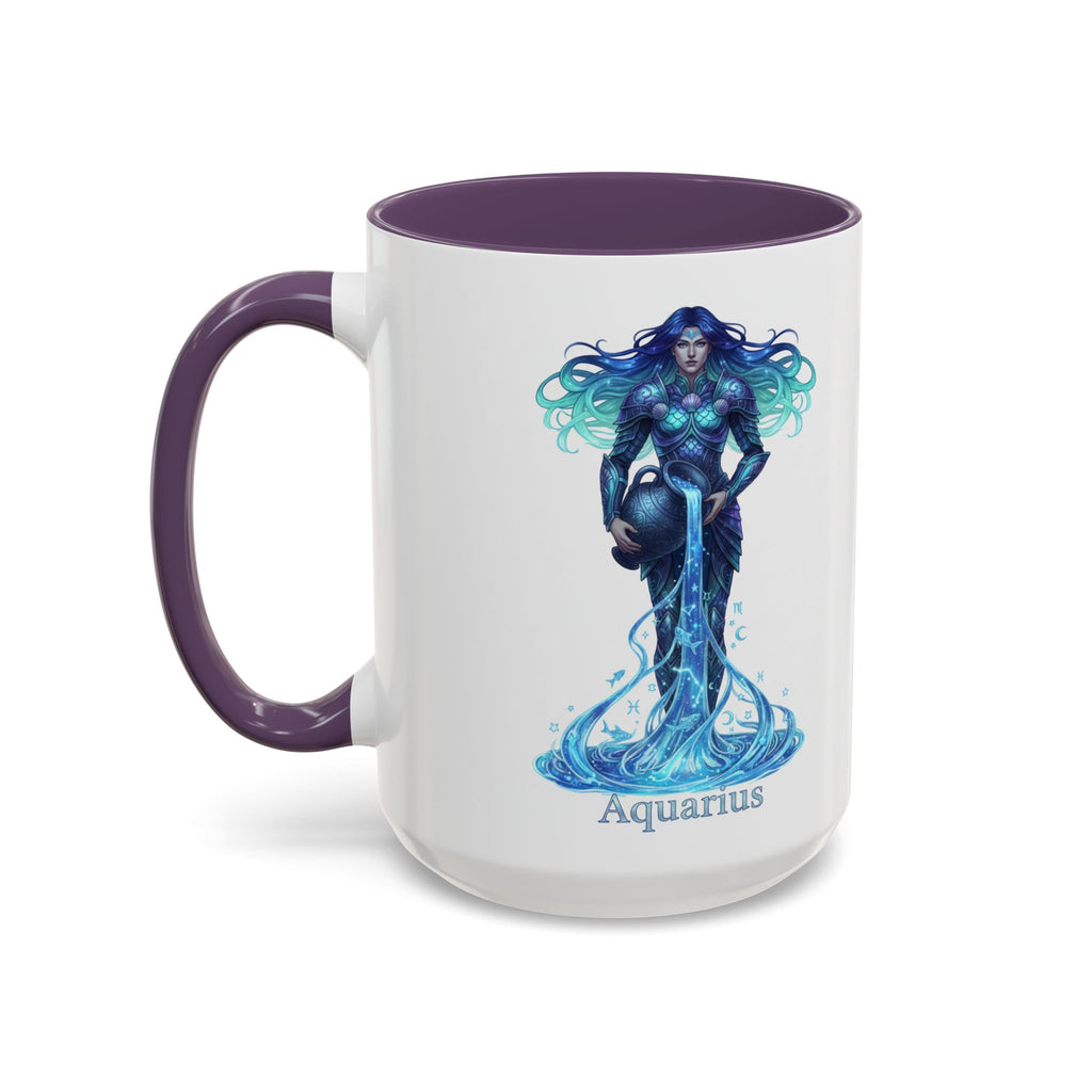 Aquarius Zodiac Coffee Mug — Water Bearer Astrology Accent Mug