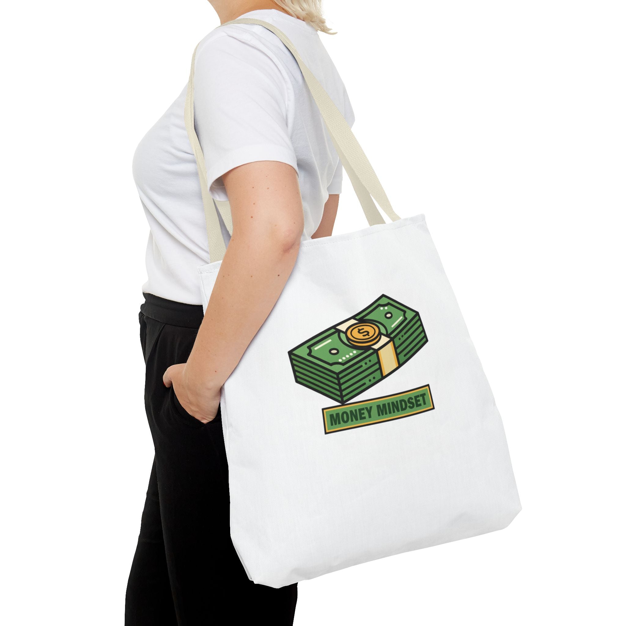 Money Mindset Tote Bag — Cash Stack Graphic Eco Shopper