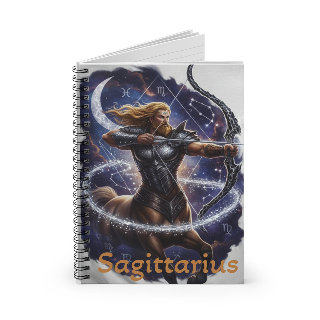 Sagittarius Centaur Archer Spiral Notebook — Zodiac Fantasy Ruled Journal