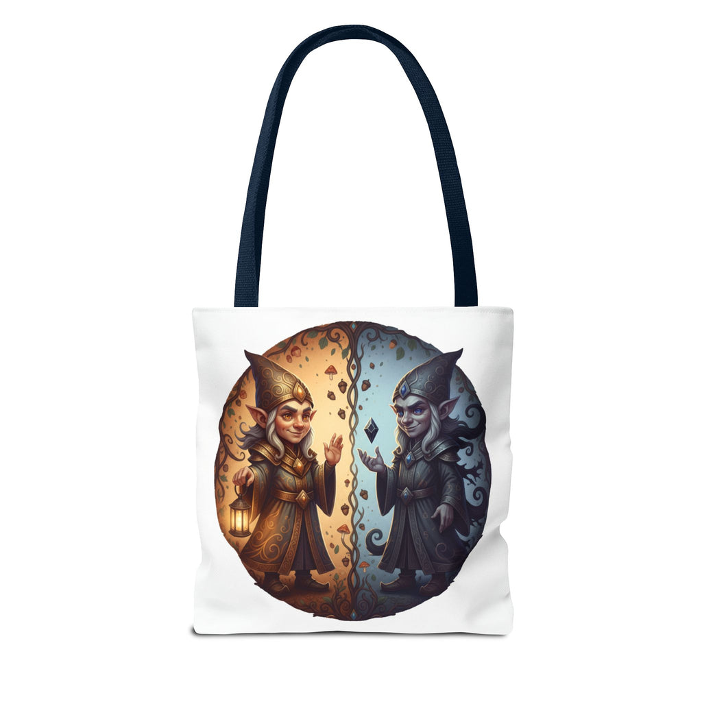 Gnome Duality Tote Bag — Day & Night Fantasy Illustration