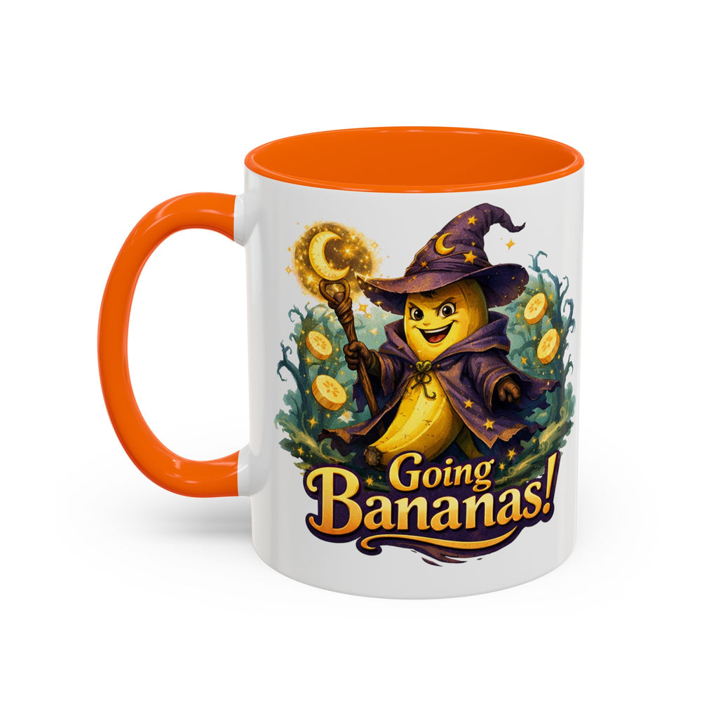 Going Bananas! Witch Banana Accent Coffee Mug — Fun Halloween Coffee Cup (11/15oz)