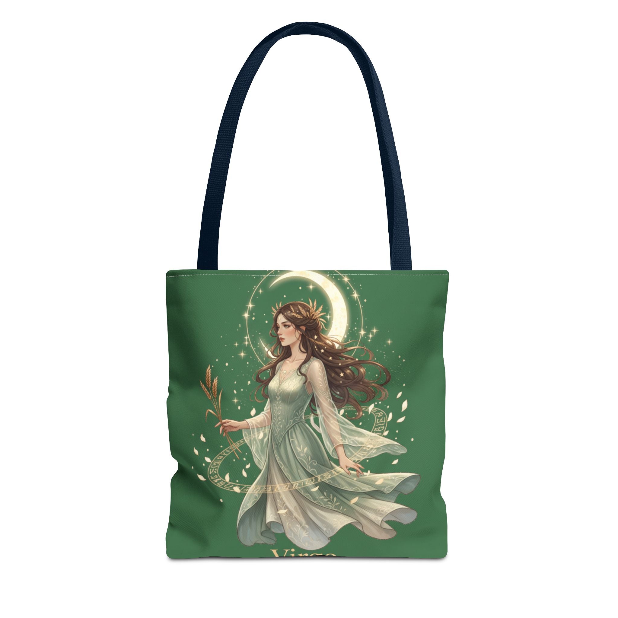 Mystic Moon Goddess Tote Bag — Ethereal Green All-Over Print Tote