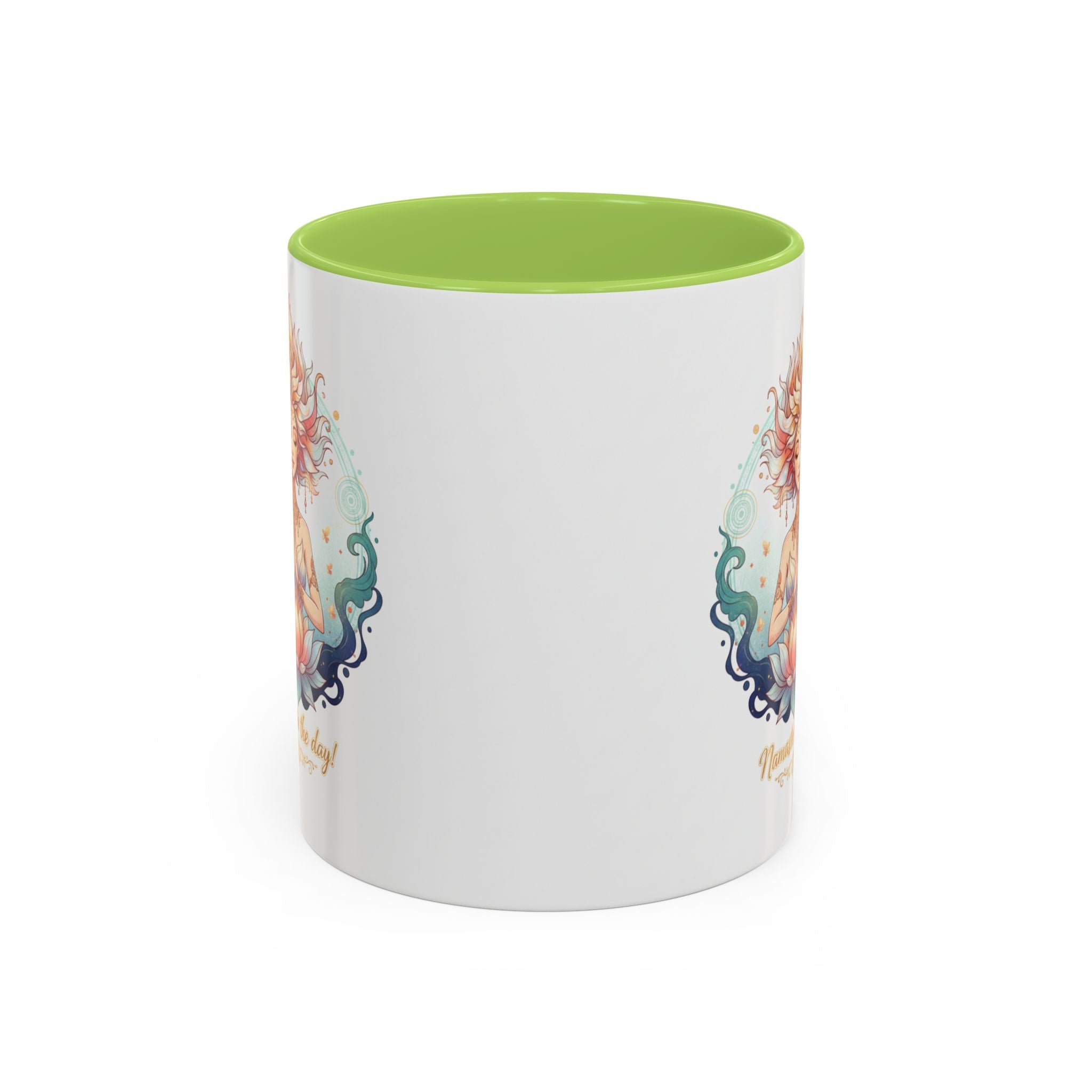 Namaste the Day Yoga Coffee Mug — Lotus Meditation Accent Mug (11/15oz)
