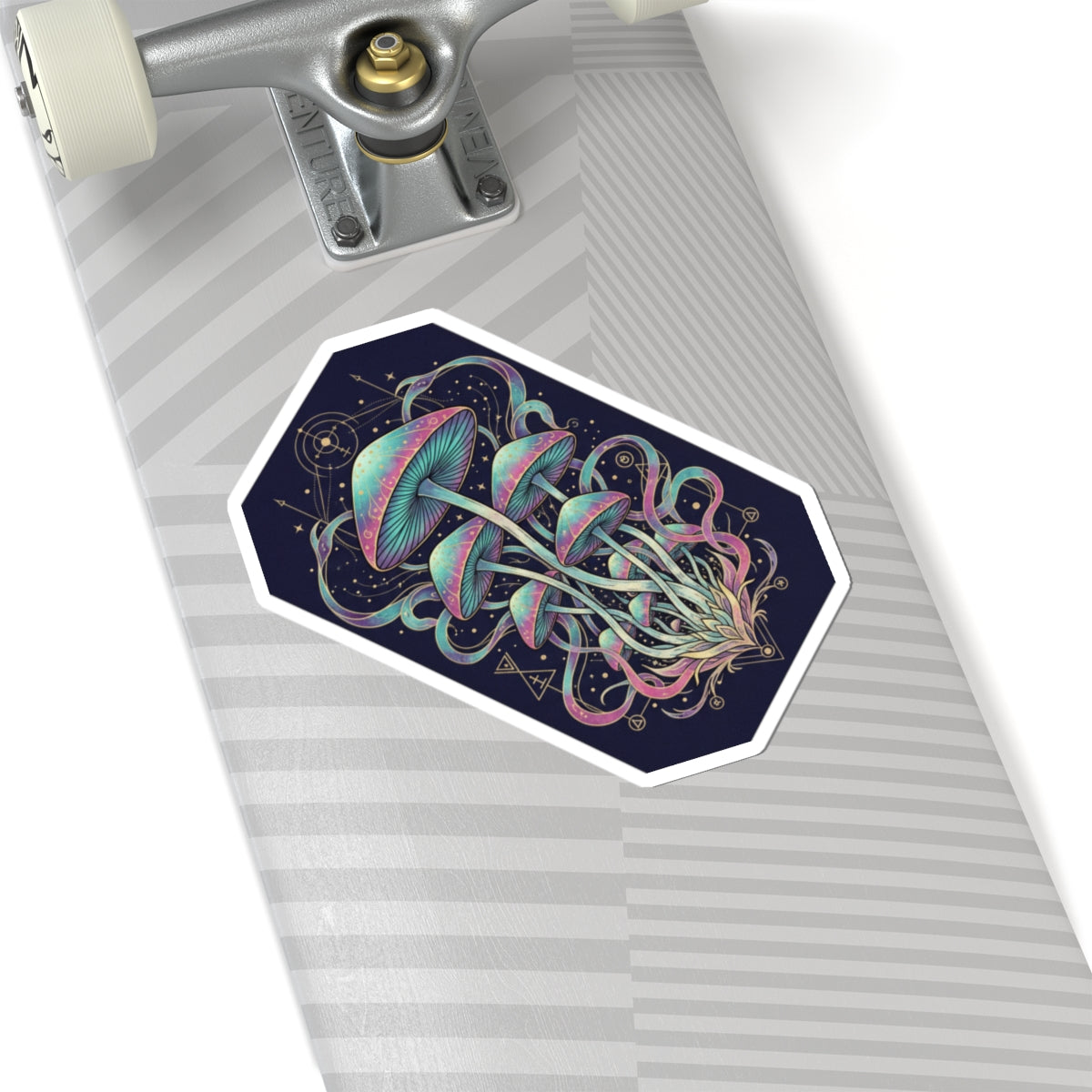 Psychedelic Mushroom Kiss-Cut Sticker – Pastel Cosmic Fungi Decal