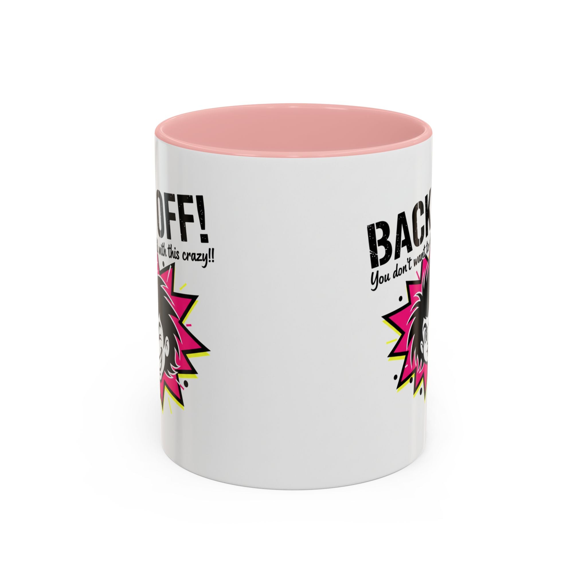 Back Off! Funny Cartoon Face Accent Coffee Mug — 11/15oz