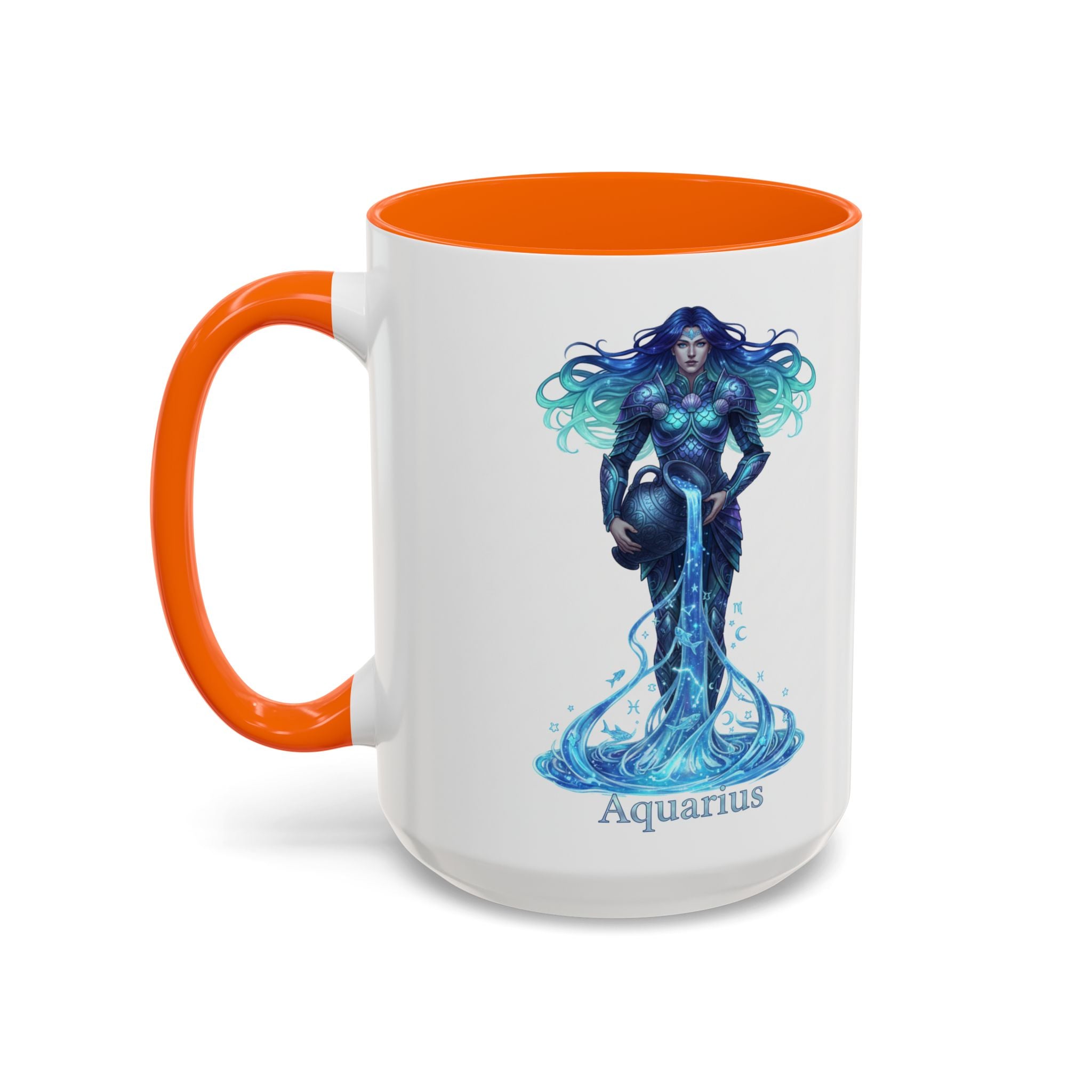Aquarius Zodiac Coffee Mug — Water Bearer Astrology Accent Mug