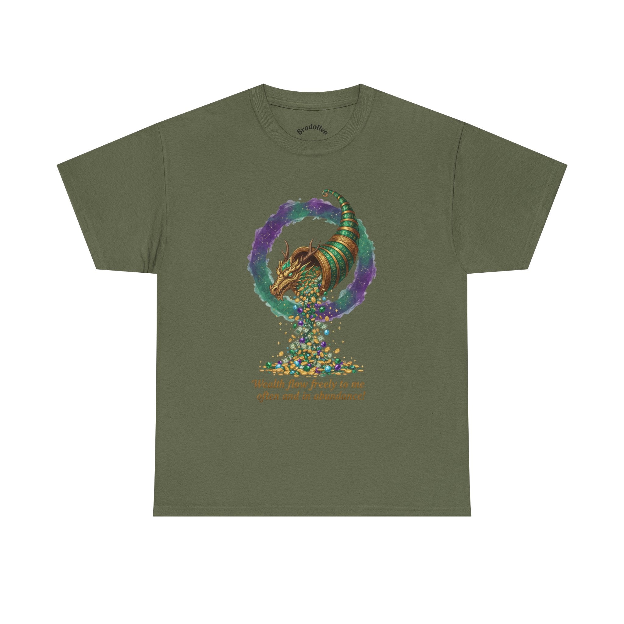 T-Shirt — Cornucopia Wealth Design: "Wealth Flows Freely to Me" Affirmation Tee
