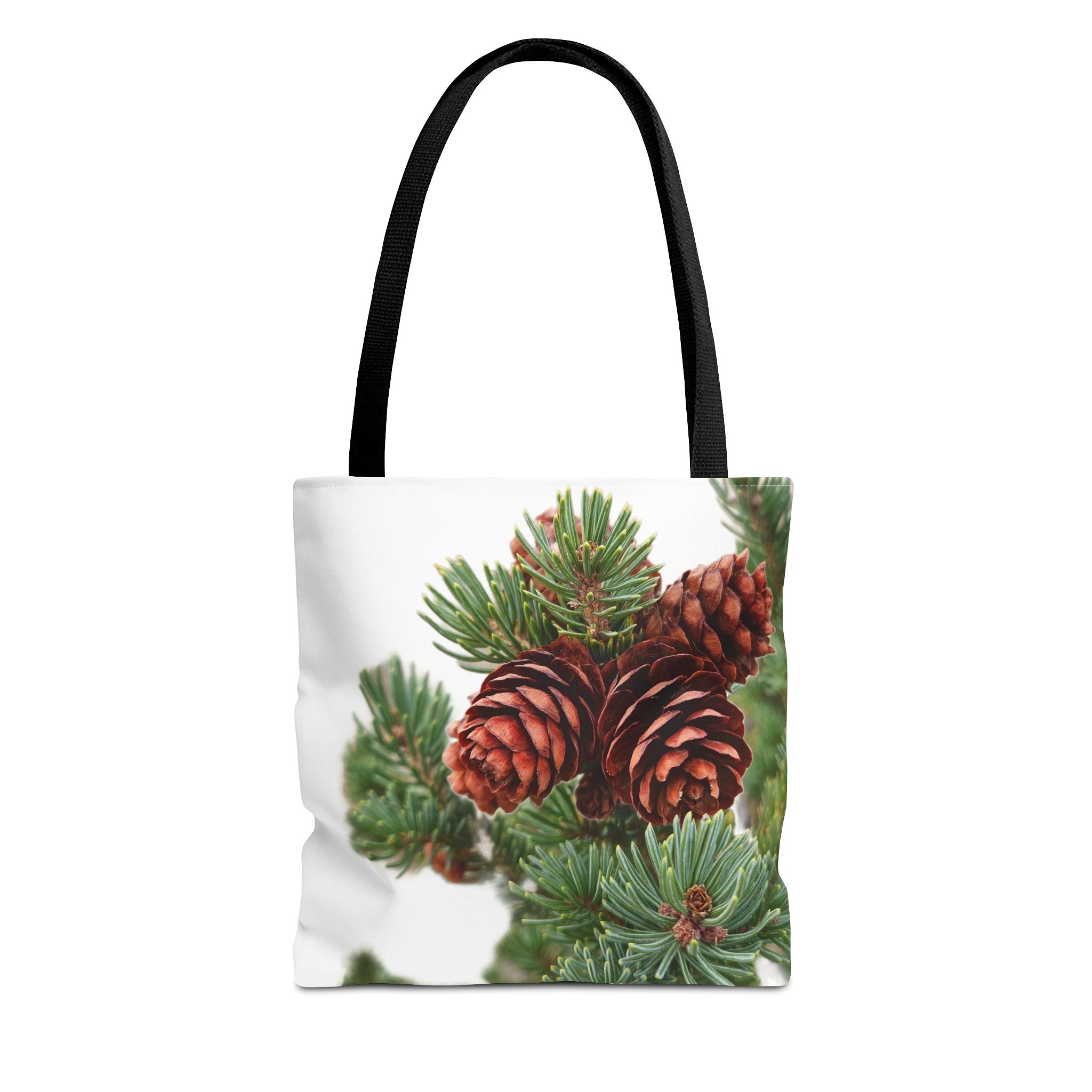 Pinecone Winter Tote Bag — Botanical Evergreen Holiday Market Bag