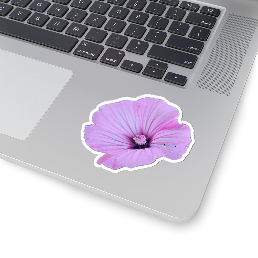 Pink Hibiscus Kiss-Cut Sticker – Floral Laptop & Water Bottle Decal