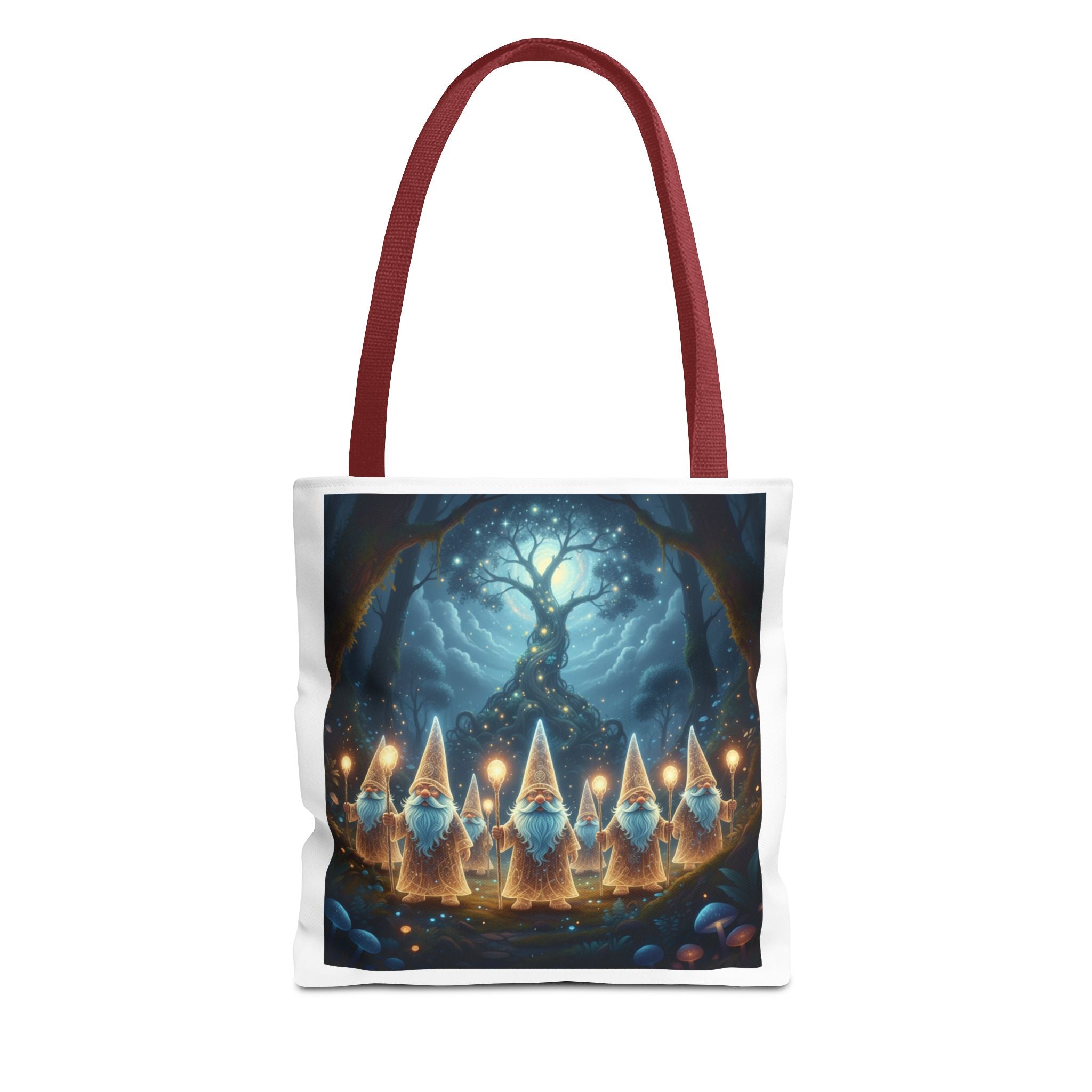 Mystical Gnome Forest Tote Bag — Candlelight Woodland Magic AOP
