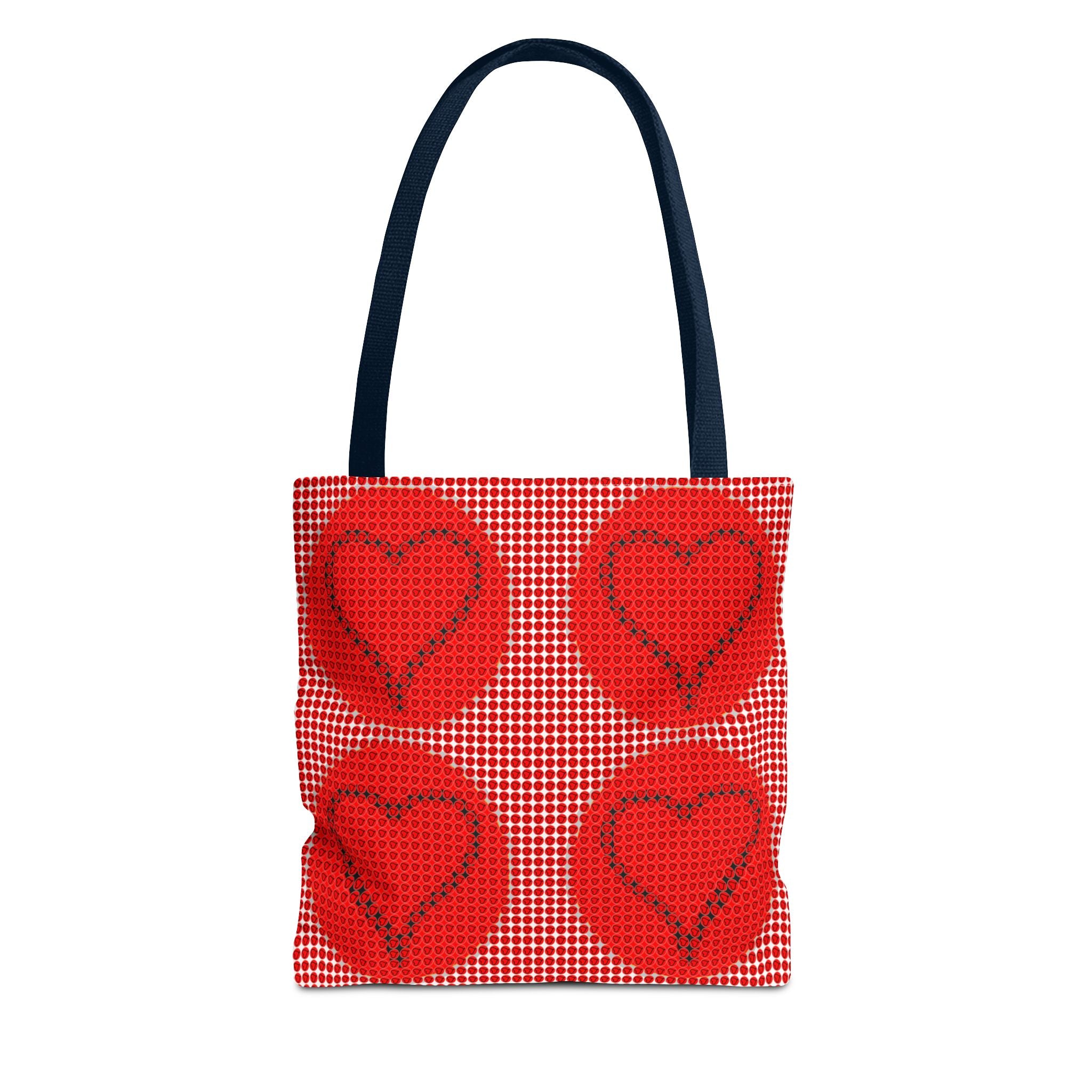 Heart Pattern Tote Bag — Red Valentine All-Over Print Canvas Tote