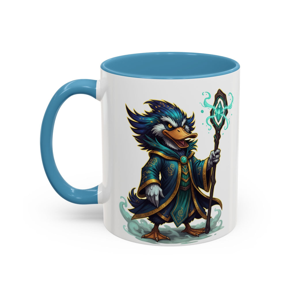 Mage Duck Coffee Mug — Fantasy Wizard Duck Illustration Accent Mug (11/15oz)