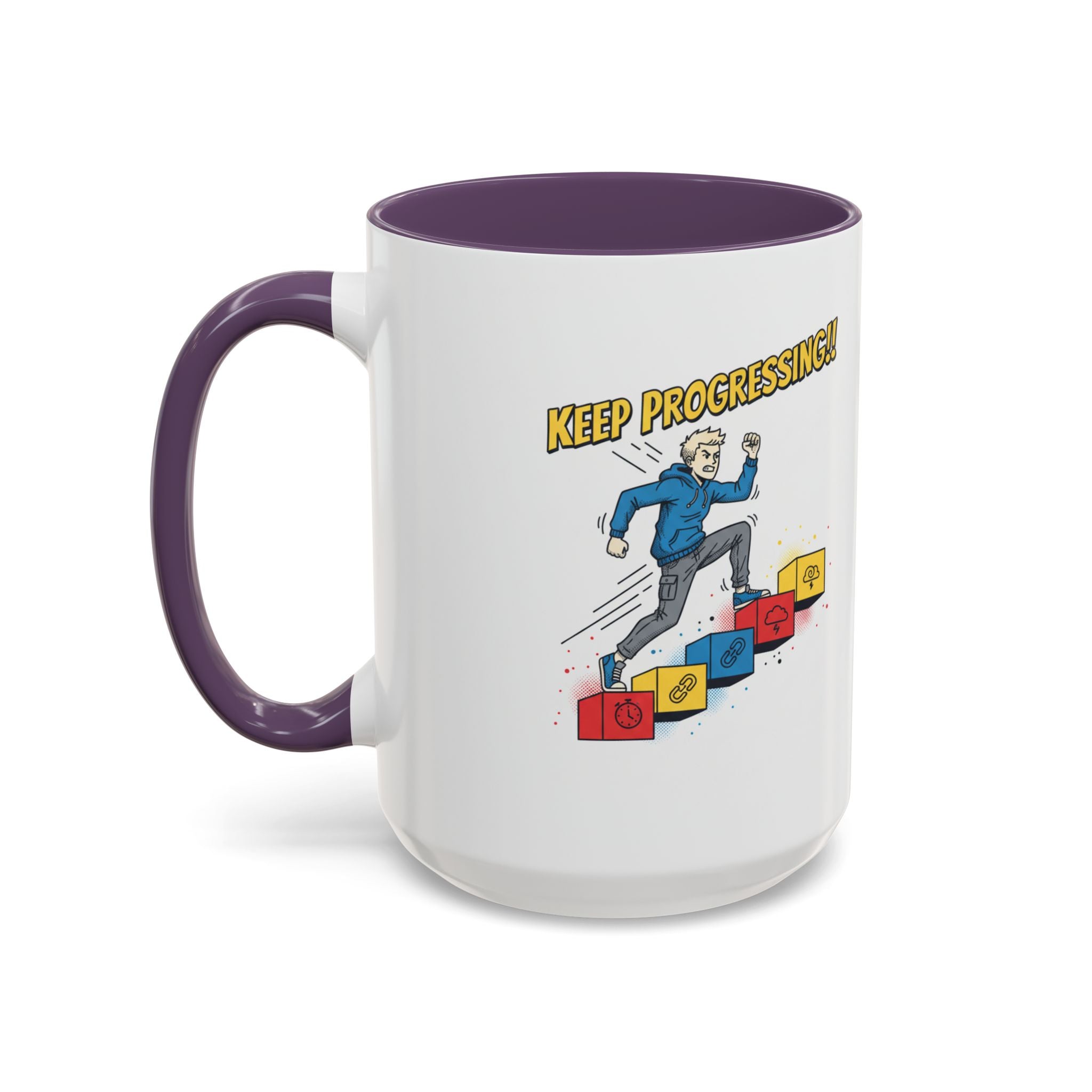 Keep Progressing Coffee Mug — Motivational Accent Mug (11/15oz)