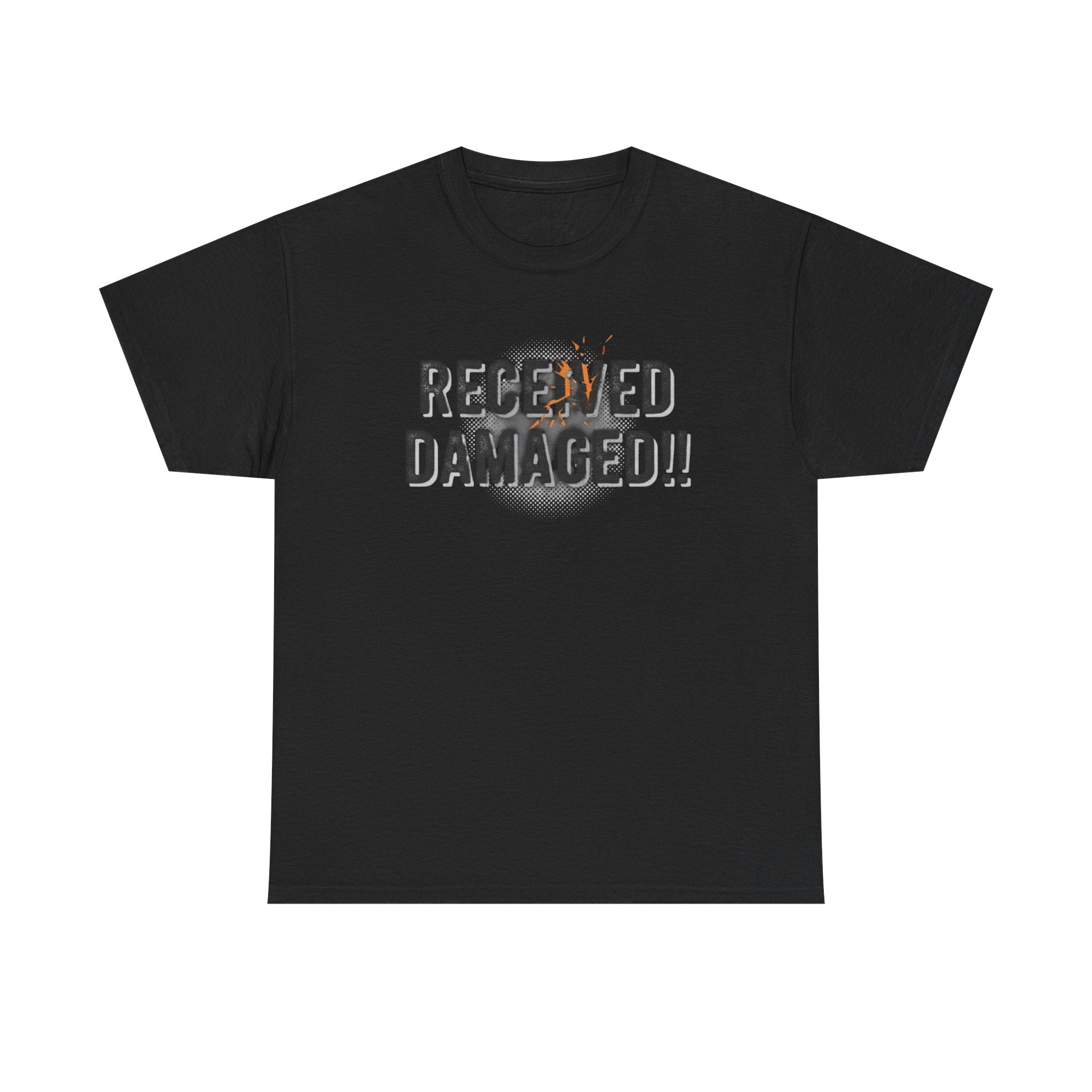 Received Damaged!! T‑Shirt — Funny Shipping Label Tee