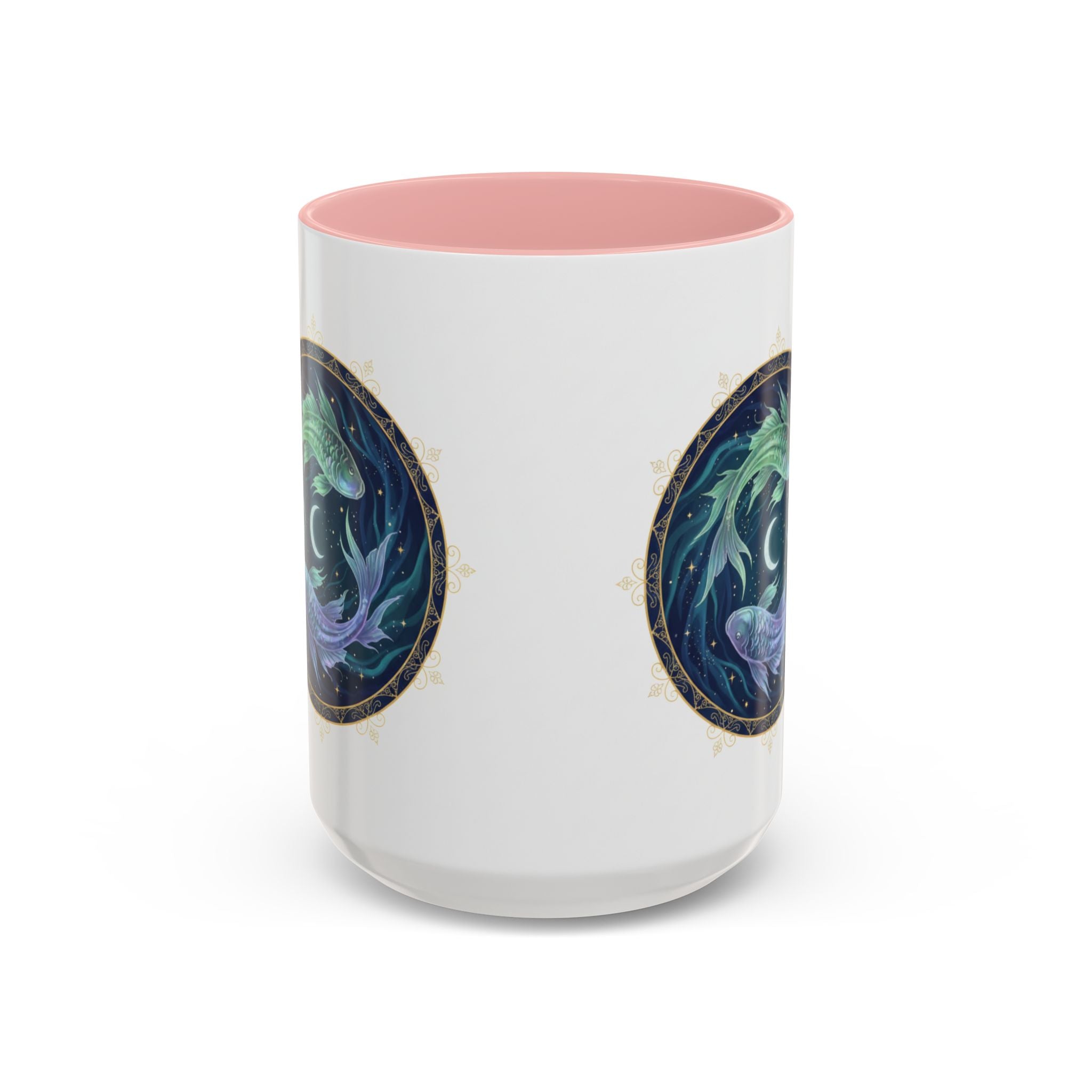 Koi Yin Yang Coffee Mug — Celestial Fish Moon Ceramic Accent Mug (11/15oz)