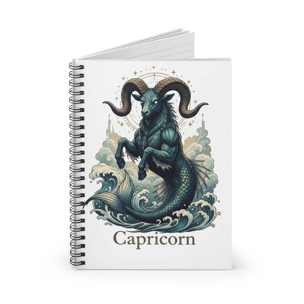 Capricorn Spiral Notebook — Zodiac Sea-Goat Ruled Journal