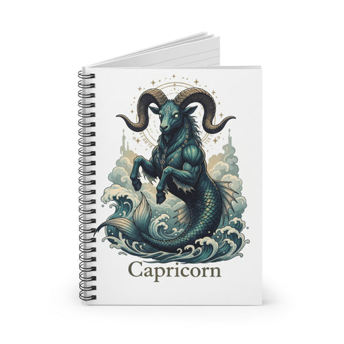 Capricorn Spiral Notebook — Zodiac Sea-Goat Ruled Journal