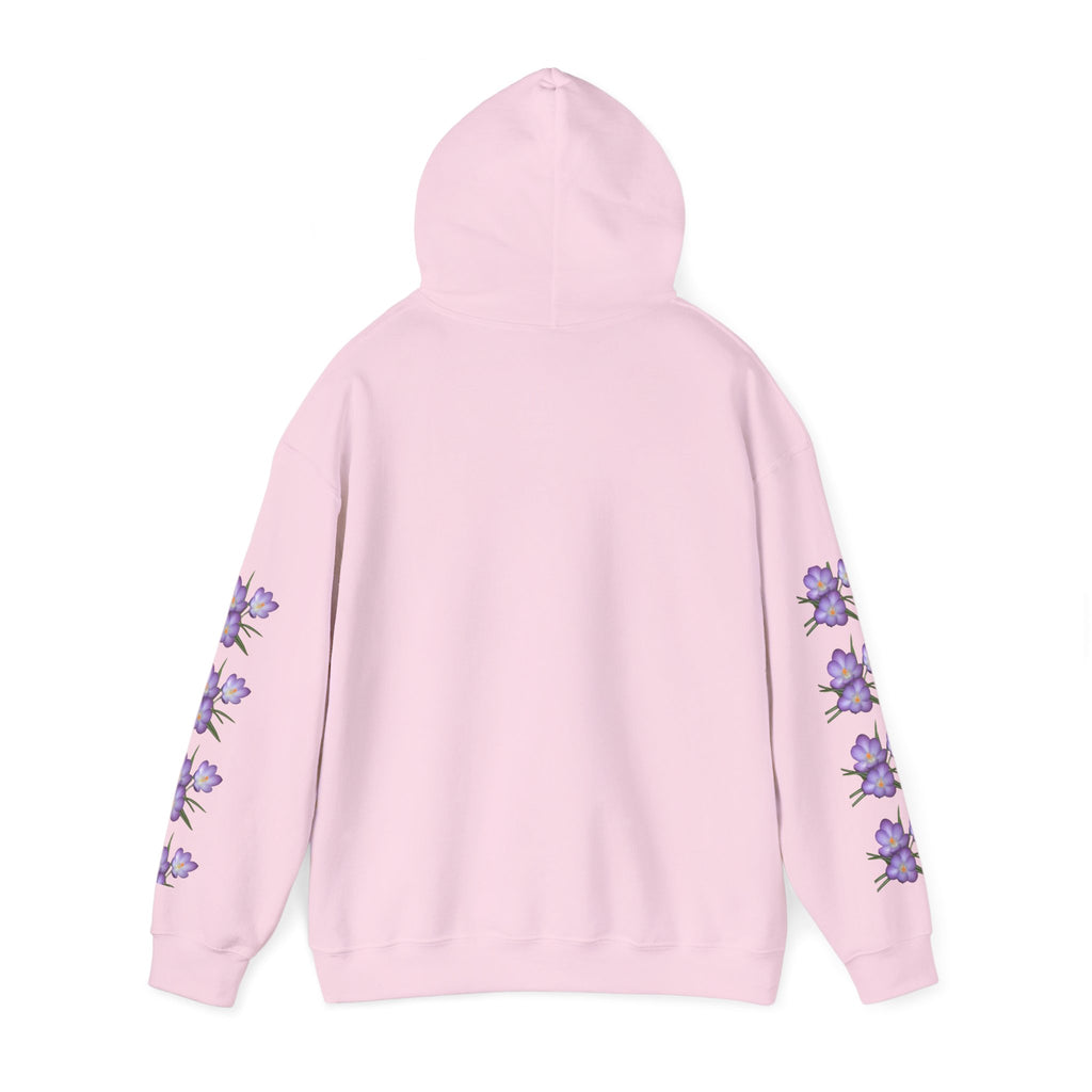 Purple Crocus Floral Hoodie — Spring Flower Graphic Sweatshirt